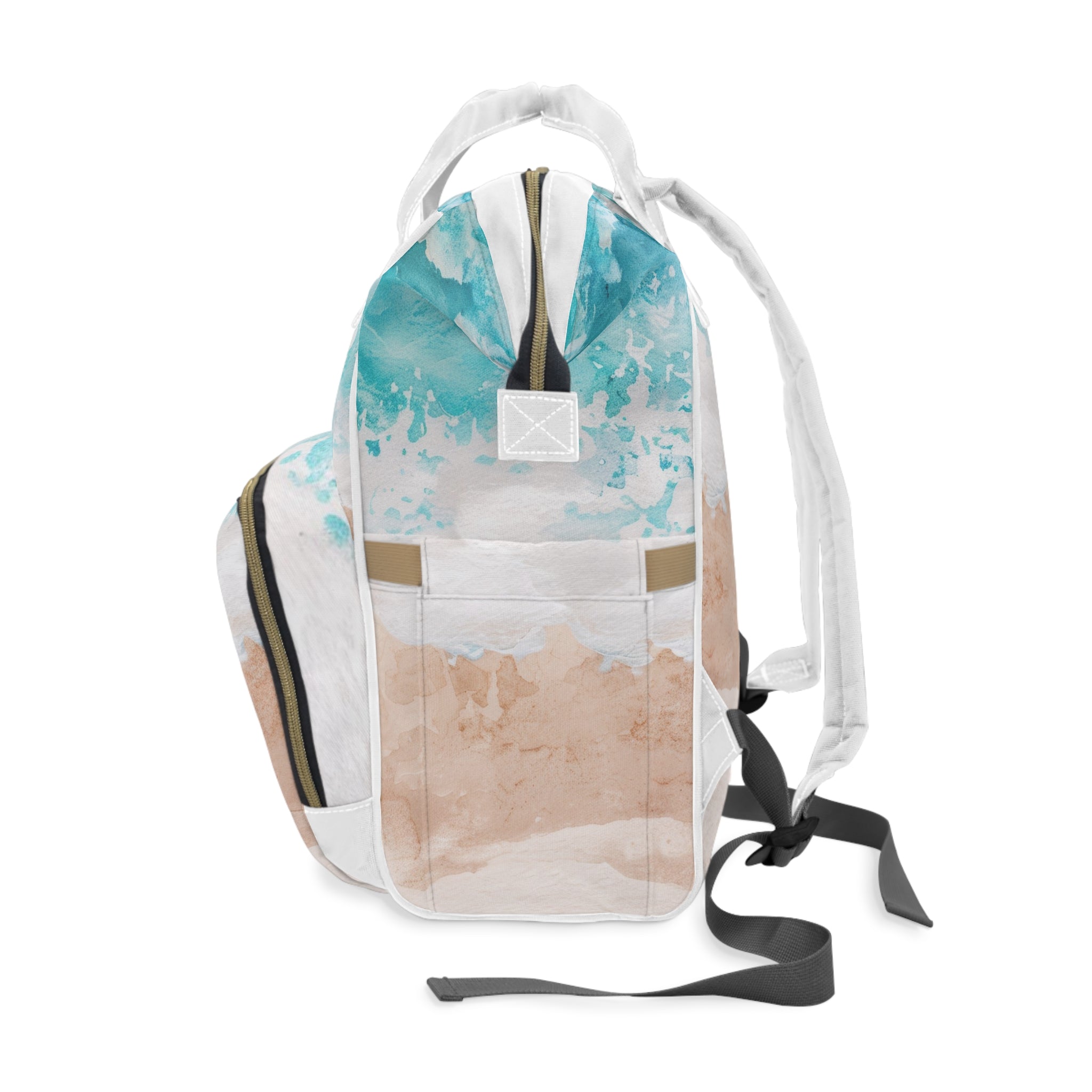 Seashore Multifunctional Diaper Backpack, Artsulli - Art is Long, Life is Short, Bags, , , , , , , 