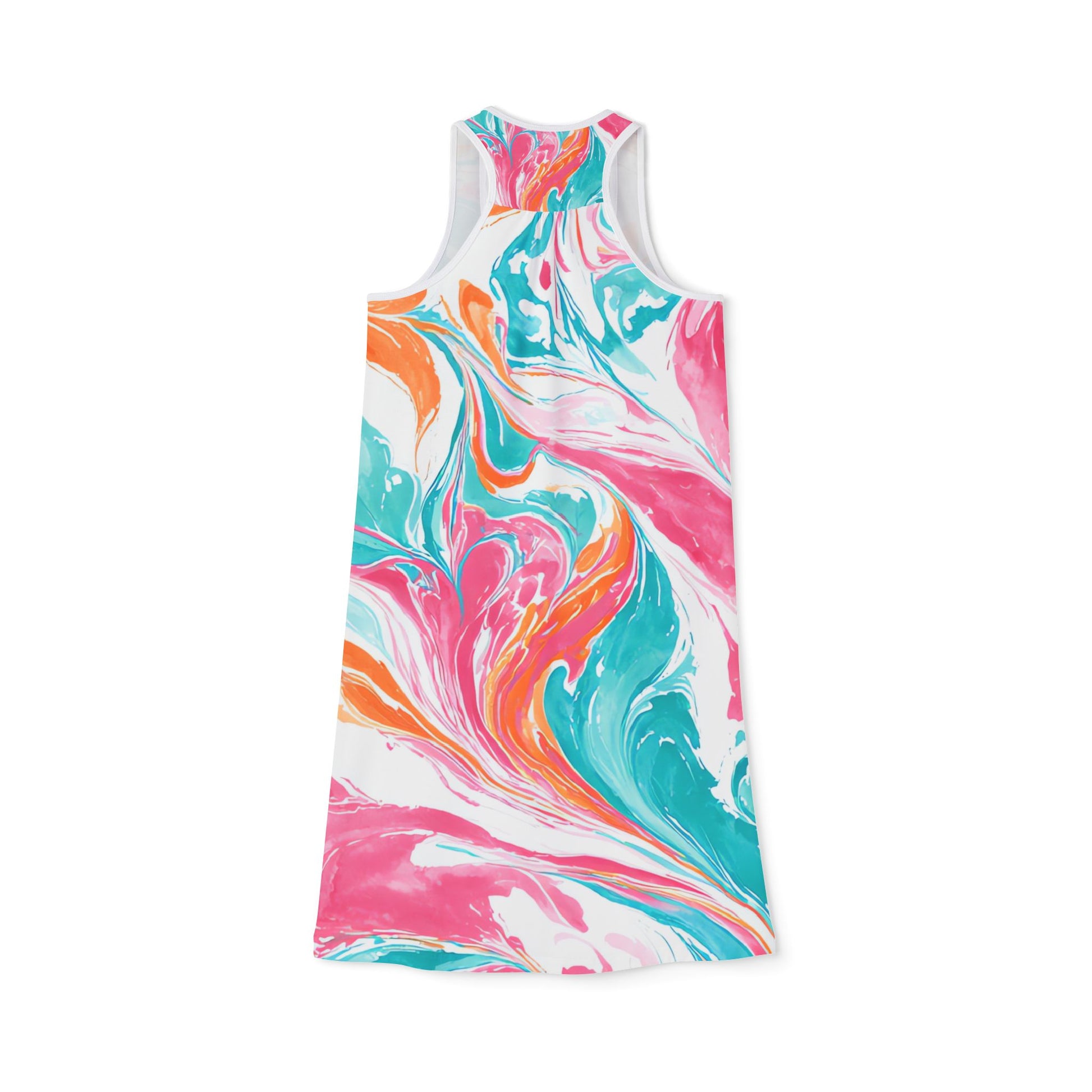 Liquid Pastel Spill Multi-Color Women's Racerback Dress (AOP), Artsulli - Art is Long, Life is Short, Tank Top, , , , , , , 