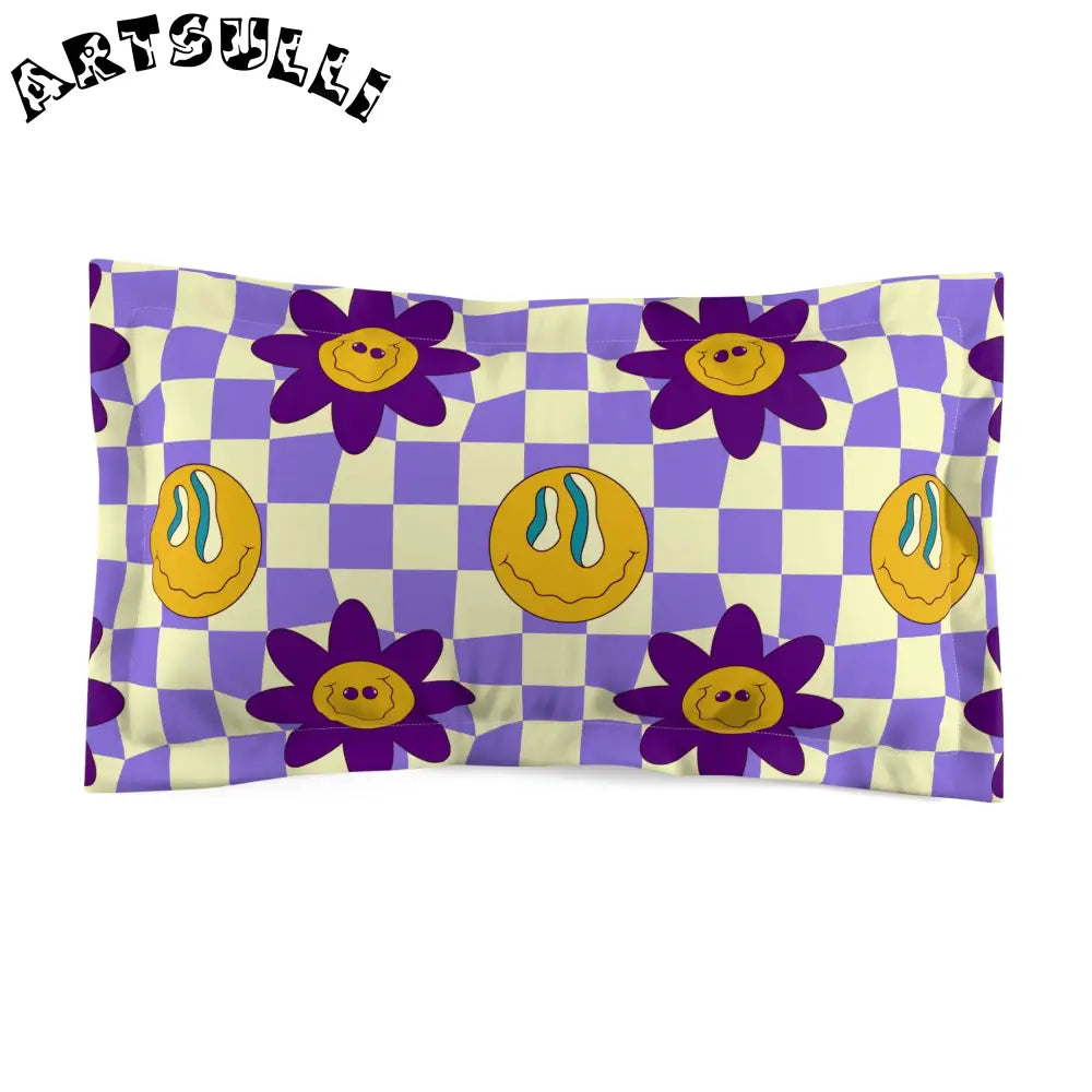JAKKOUTTHEBXX Trippy Flower Power Motifs Microfiber Pillow Sham