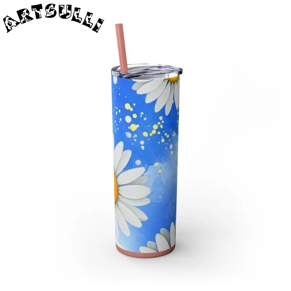 JAKKOUTTHEBXX Daisies Skinny Tumbler with Straw 20oz JAKKOUTTHEBXX