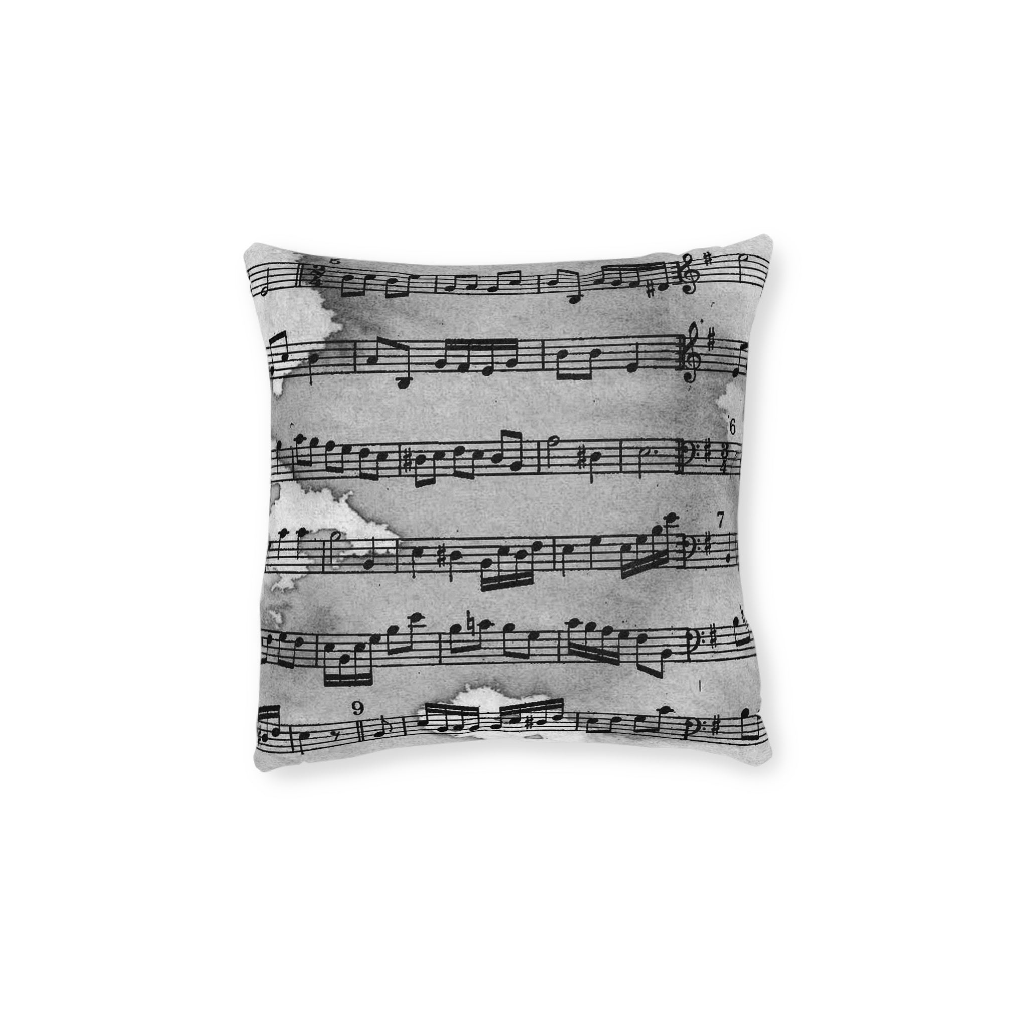 Drip Spill Type Beat Sheet Music Black Square Pillow, Artsulli - Art is Long, Life is Short, Home Decor, Size, 12" × 12", , , , , 93295767540009924606