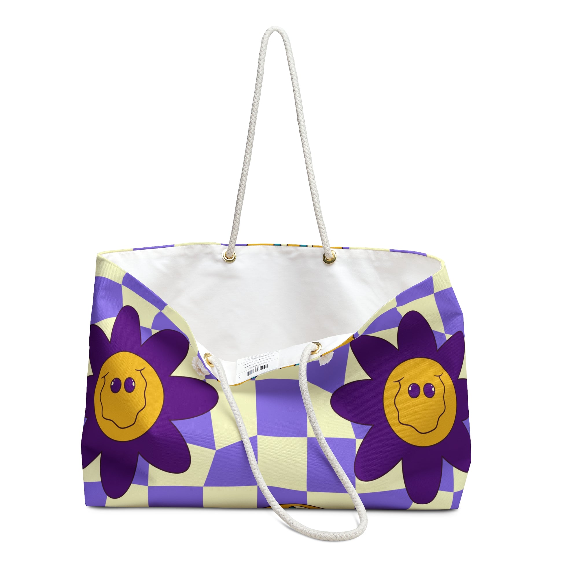 Trippy Flower Power Motifs Weekender Bag, Artsulli - Art is Long, Life is Short, Bags, , , , , , , 