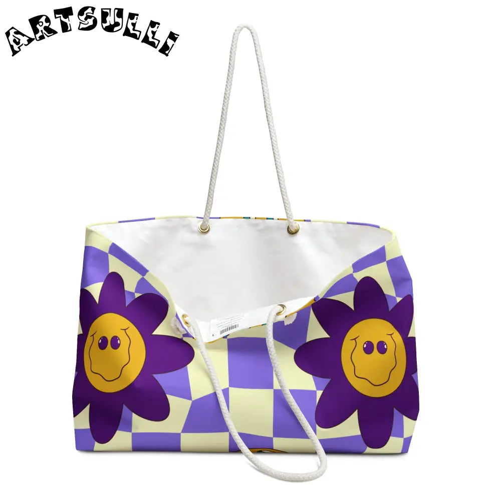 JAKKOUTTHEBXX Trippy Flower Power Motifs Weekender Bag JAKKOUTTHEBXX