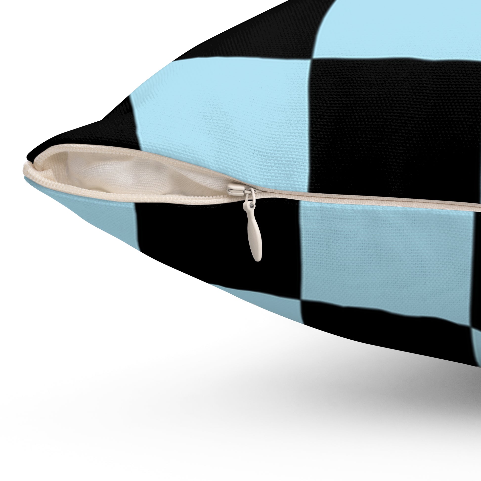 Checkerboard Black and Blue Spun Polyester Square Pillow, Artsulli - Art is Long, Life is Short, Home Decor, , , , , , , 