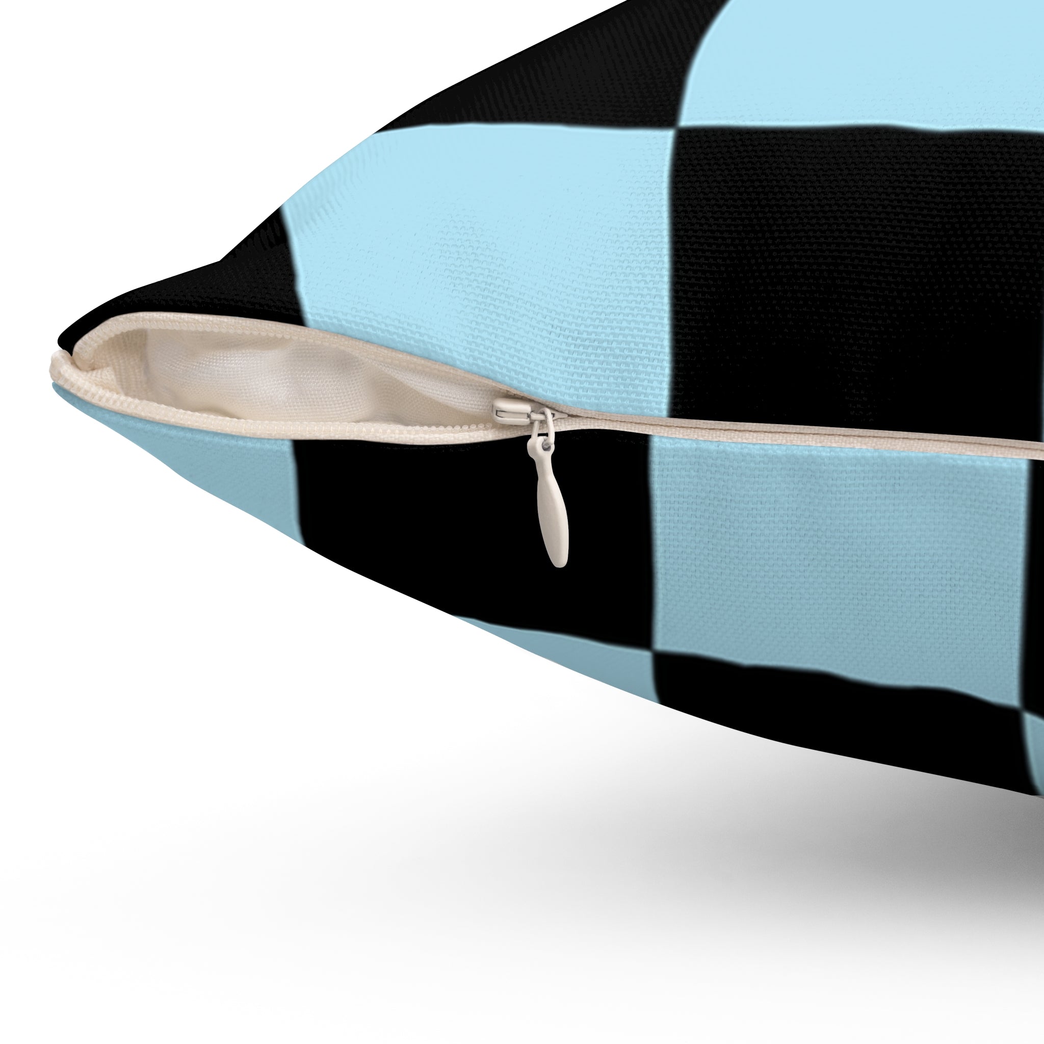 Checkerboard Black and Blue Spun Polyester Square Pillow, Artsulli - Art is Long, Life is Short, Home Decor, , , , , , , 