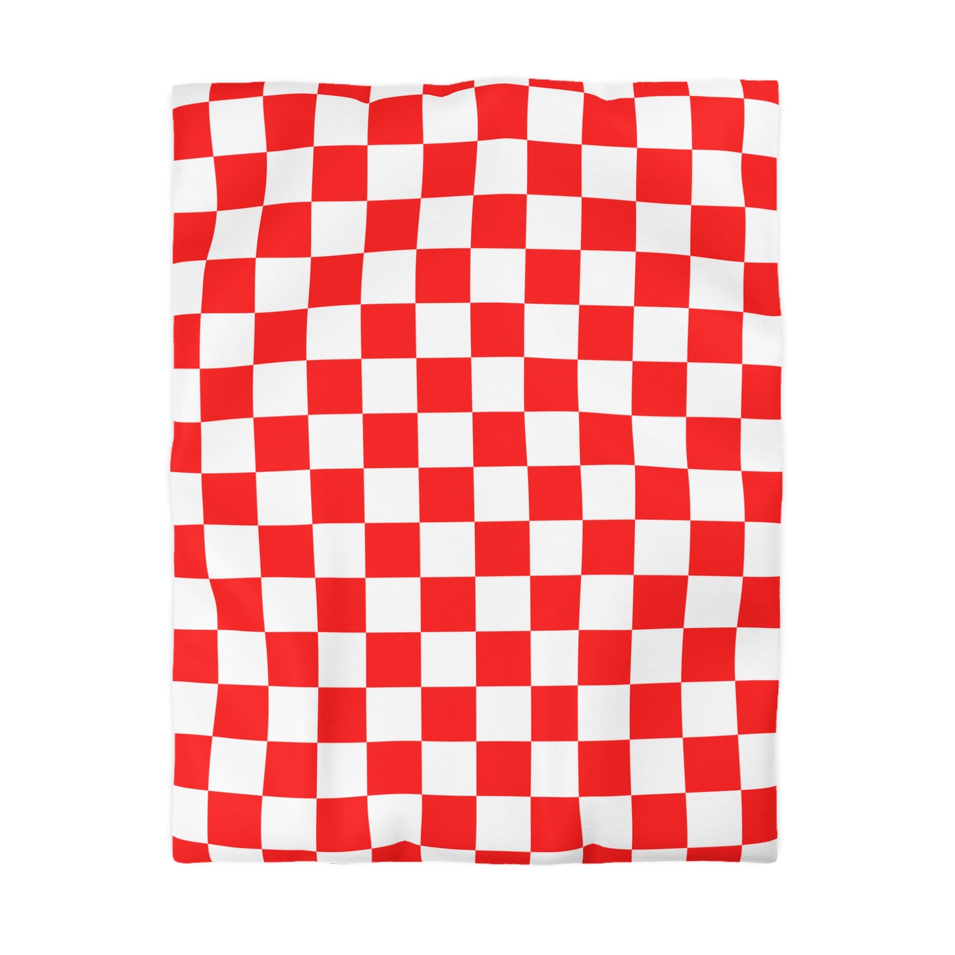 Checkerboard Red and White Microfiber Duvet Cover, Artsulli - Art is Long, Life is Short, Home Decor, Size, Twin, Color, White, , , 17701056585549969090