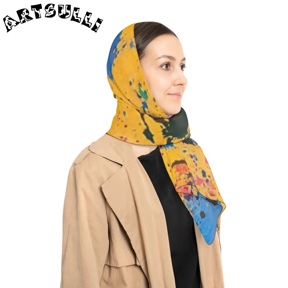 JAKKOUTTHEBXX The Colors Of Paint Splatter Poly Scarf JAKKOUTTHEBXX