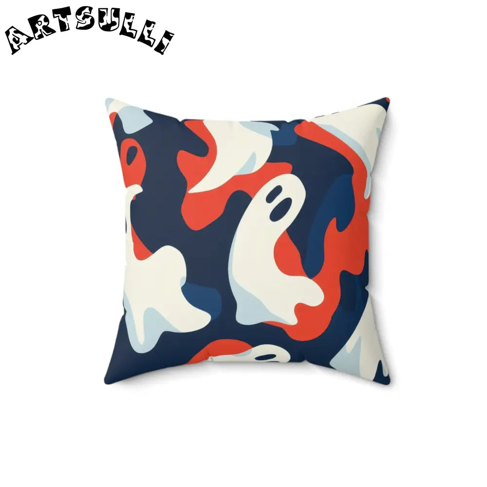 JAKKOUTTHEBXX Camo Ghosts Spun Polyester Square Pillow JAKKOUTTHEBXX