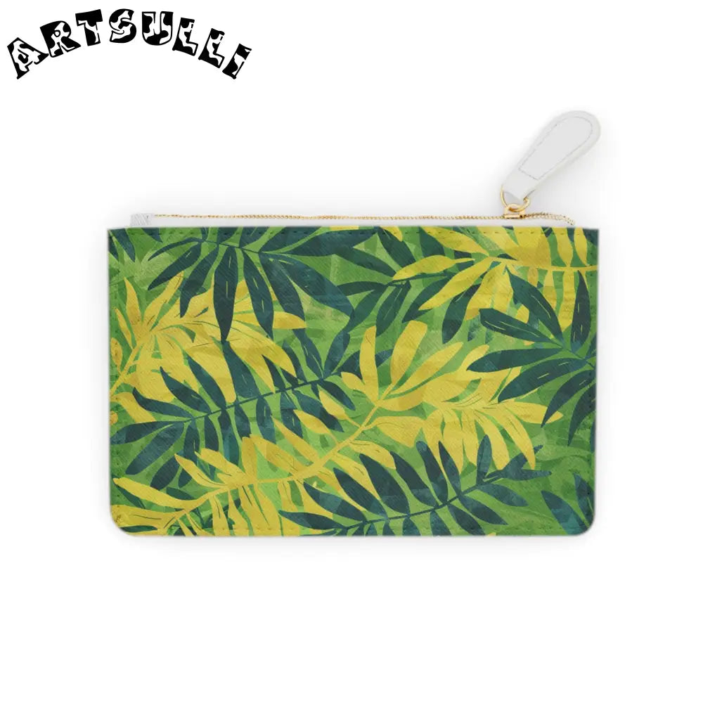 JAKKOUTTHEBXX Tropical Leaf Print Mini Clutch Bag JAKKOUTTHEBXX