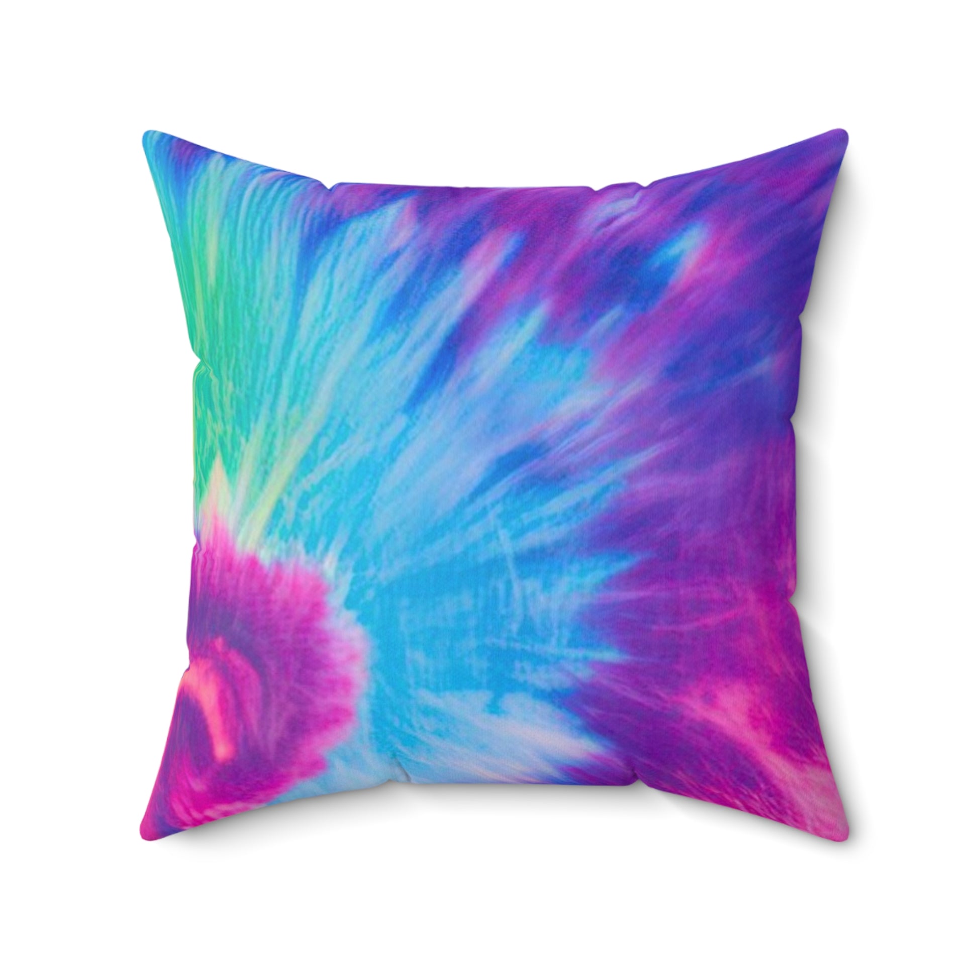 Psychedelic Tie Dye Spun Polyester Square Pillow, Artsulli - Art is Long, Life is Short, Home Decor, , , , , , , 