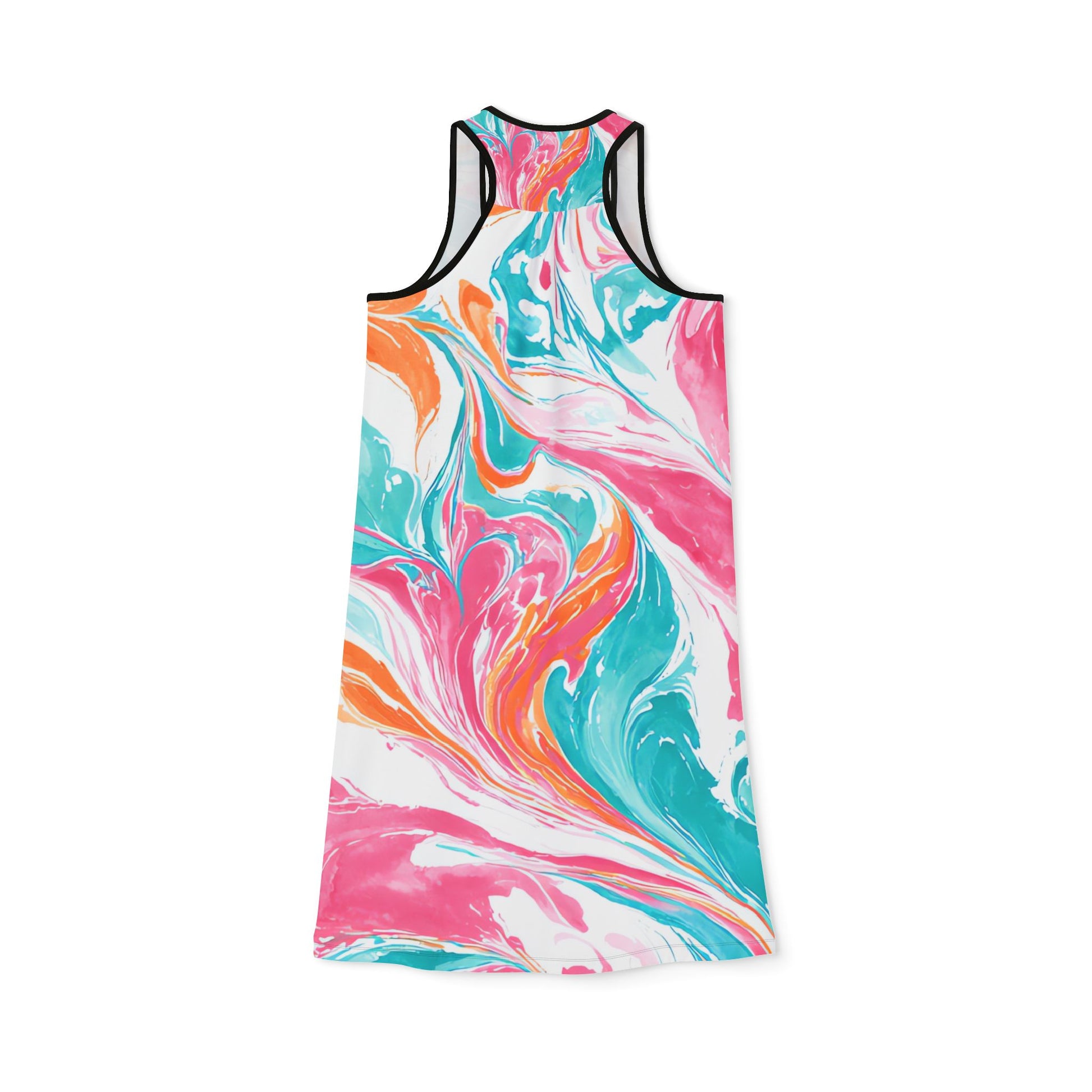 Liquid Pastel Spill Multi-Color Women's Racerback Dress (AOP), Artsulli - Art is Long, Life is Short, Tank Top, , , , , , , 