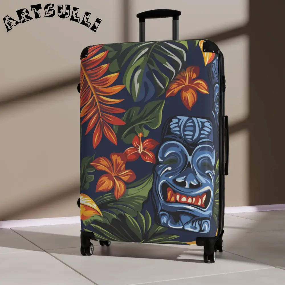 JAKKOUTTHEBXX Tropical Tiki Mask Carry-On Suitcase 2025