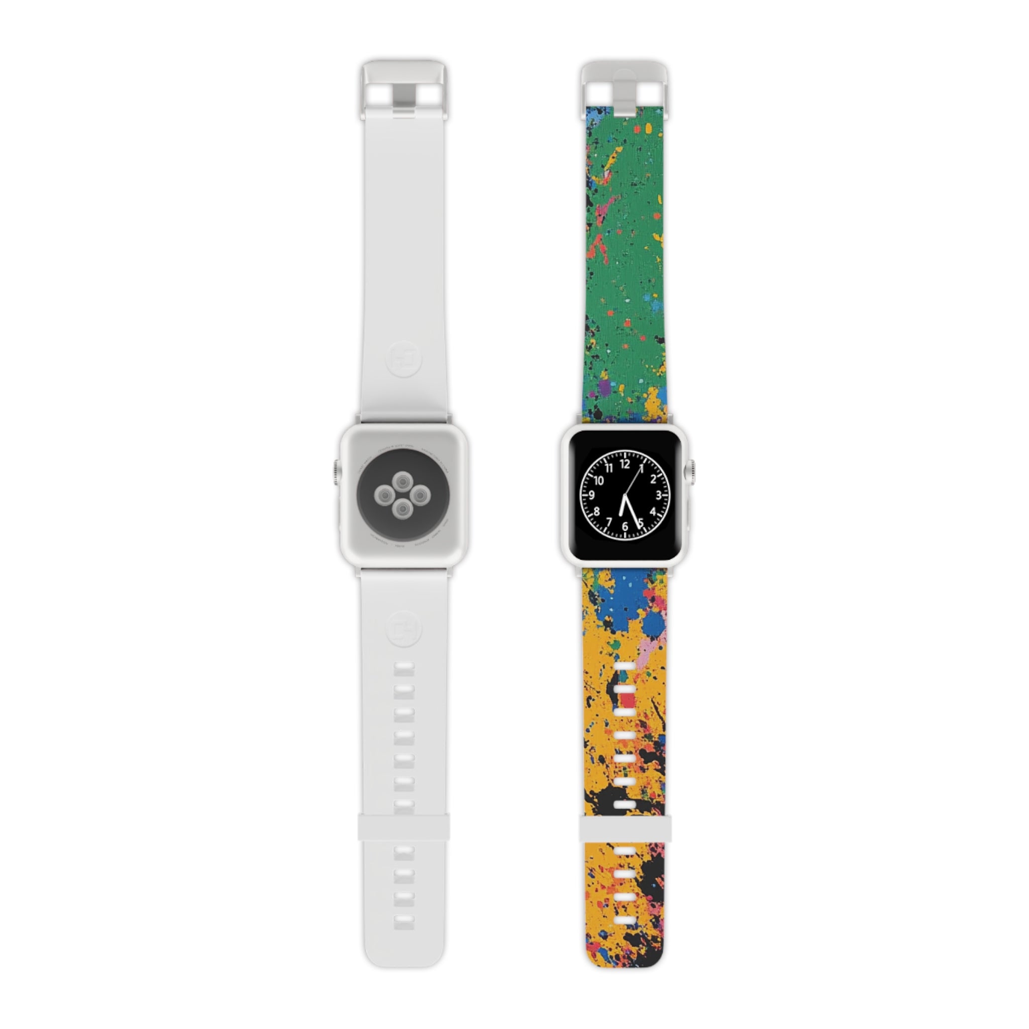 The Colors Of Paint Splatter Watch Band for Apple Watch, Artsulli - Art is Long, Life is Short, Accessories, Size, 7.5'' × 0.75'' / 38 - 40 mm, Color, Silver, , , 12672347275769