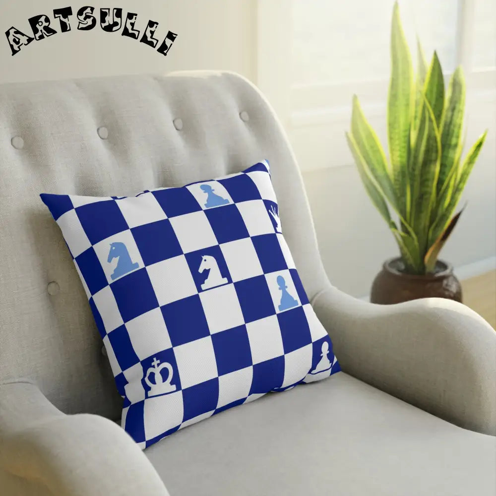 JAKKOUTTHEBXX Checkerboard Cotton Drill Chess Throw Pillow 2025