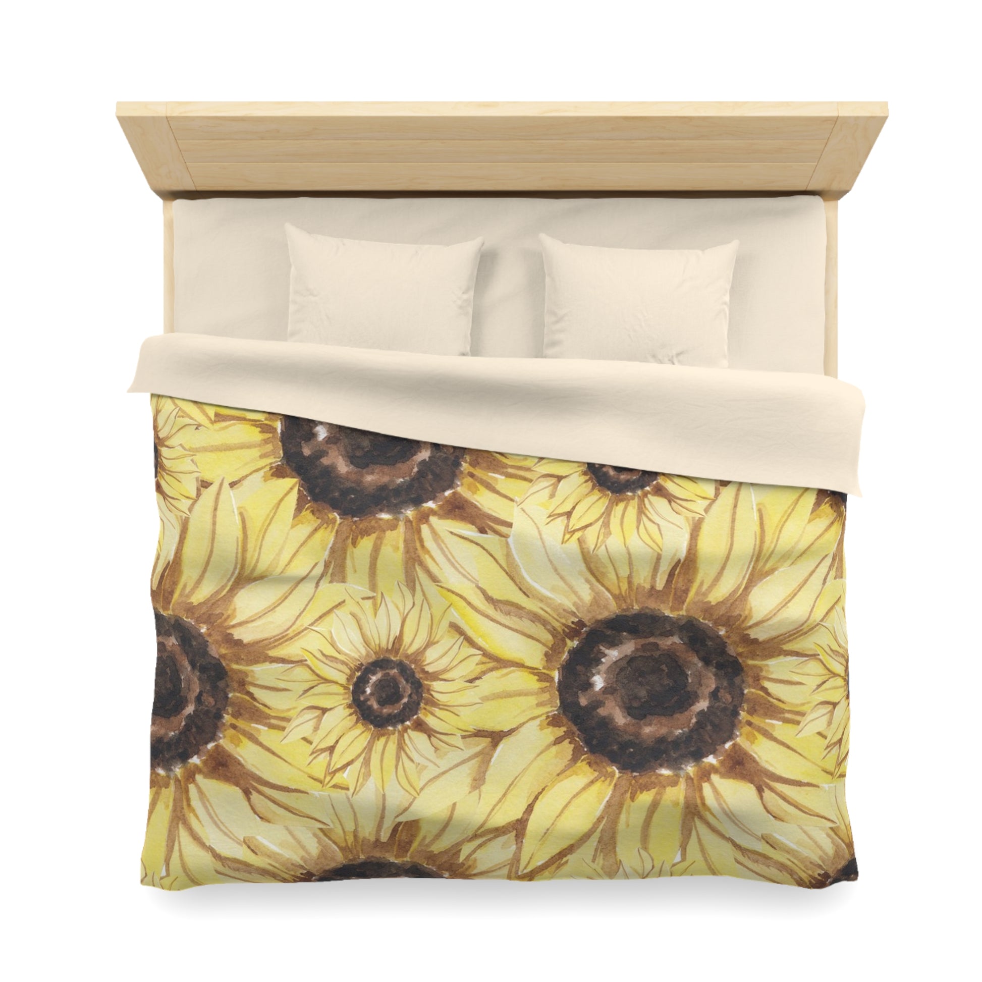 Retro Anime Sunflower Microfiber Duvet Cover, Artsulli - Art is Long, Life is Short, Home Decor, , , , , , , 