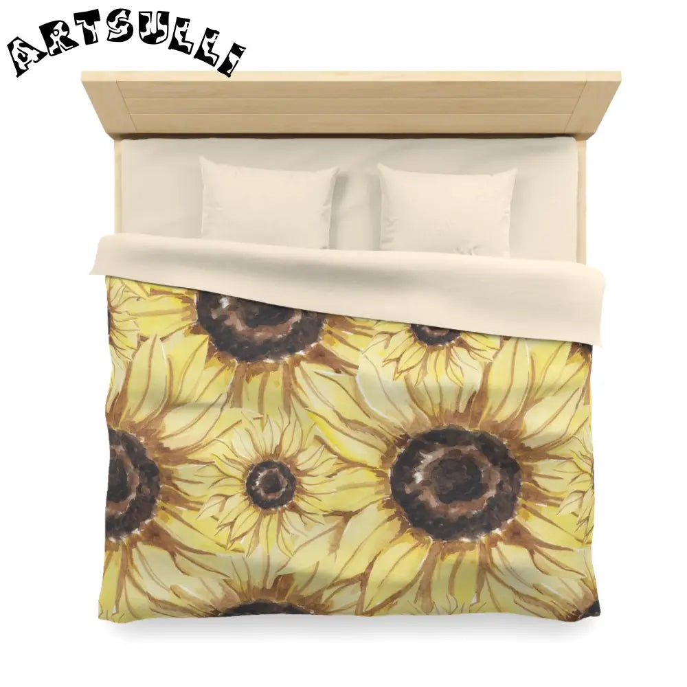 JAKKOUTTHEBXX Retro Anime Sunflower Microfiber Duvet Cover