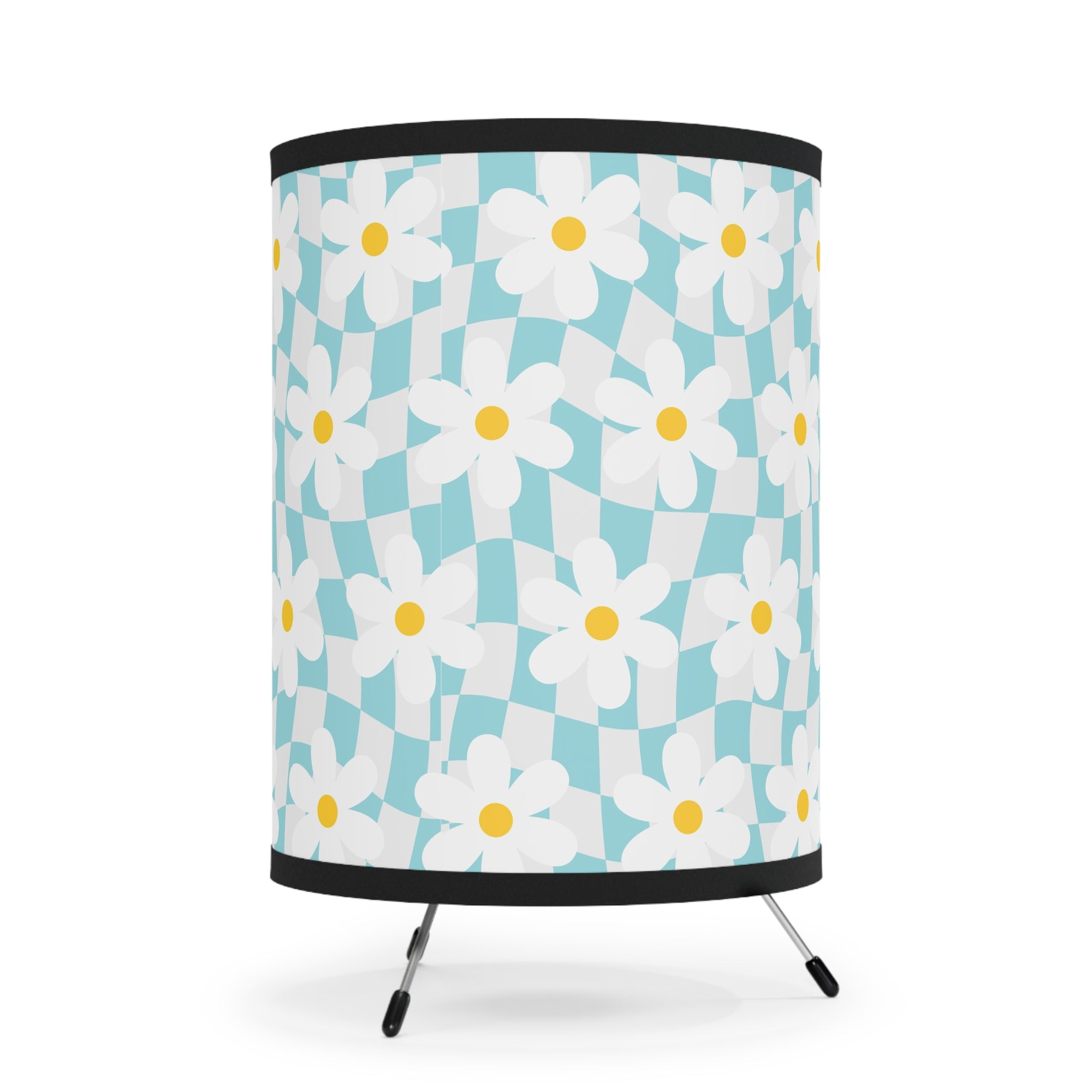 Trippy Check Garden Tripod Lamp with High-Res Printed Shade, US\CA plug, Artsulli - Art is Long, Life is Short, Home Decor, , , , , , , 