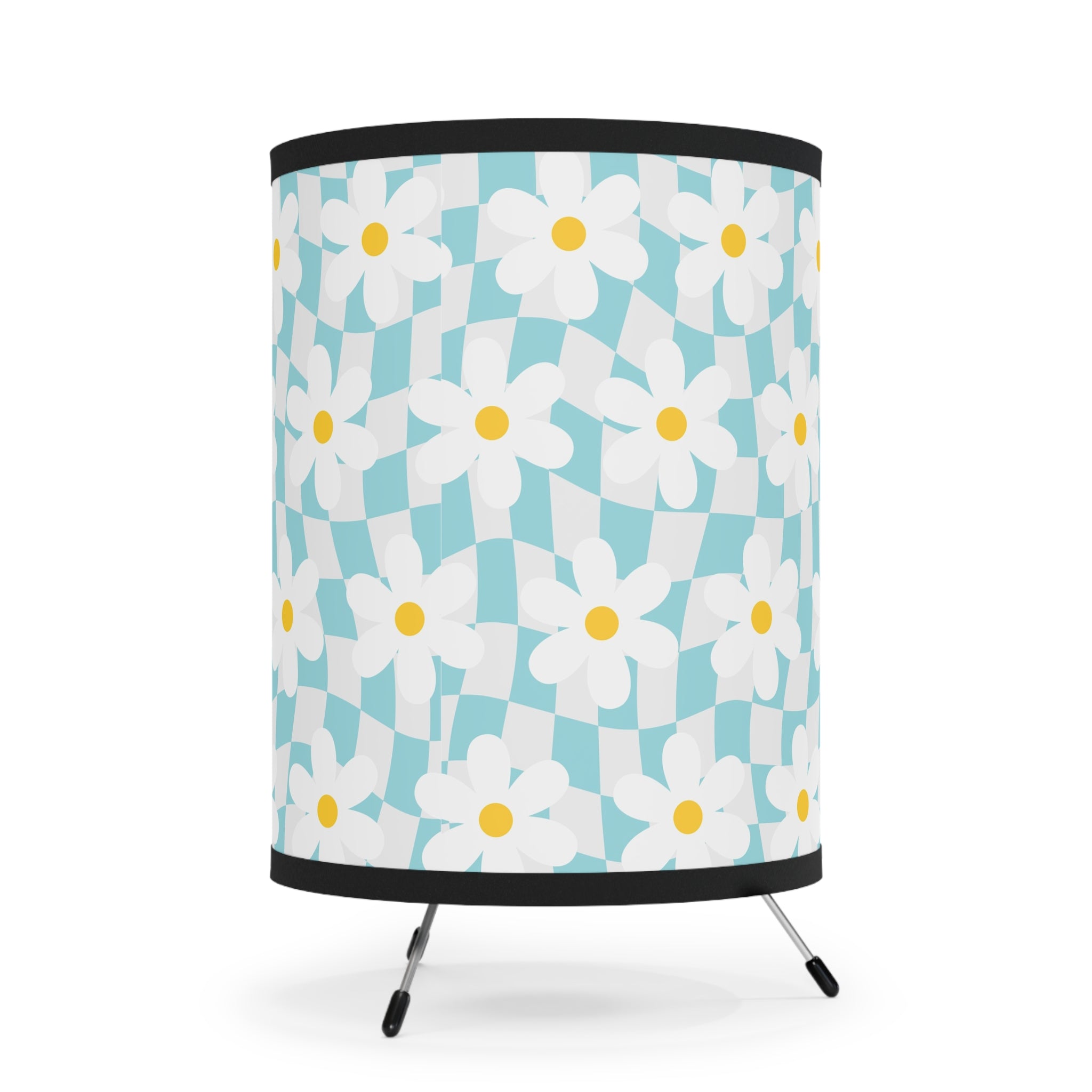 Trippy Check Garden Tripod Lamp with High-Res Printed Shade, US\CA plug, Artsulli - Art is Long, Life is Short, Home Decor, , , , , , , 