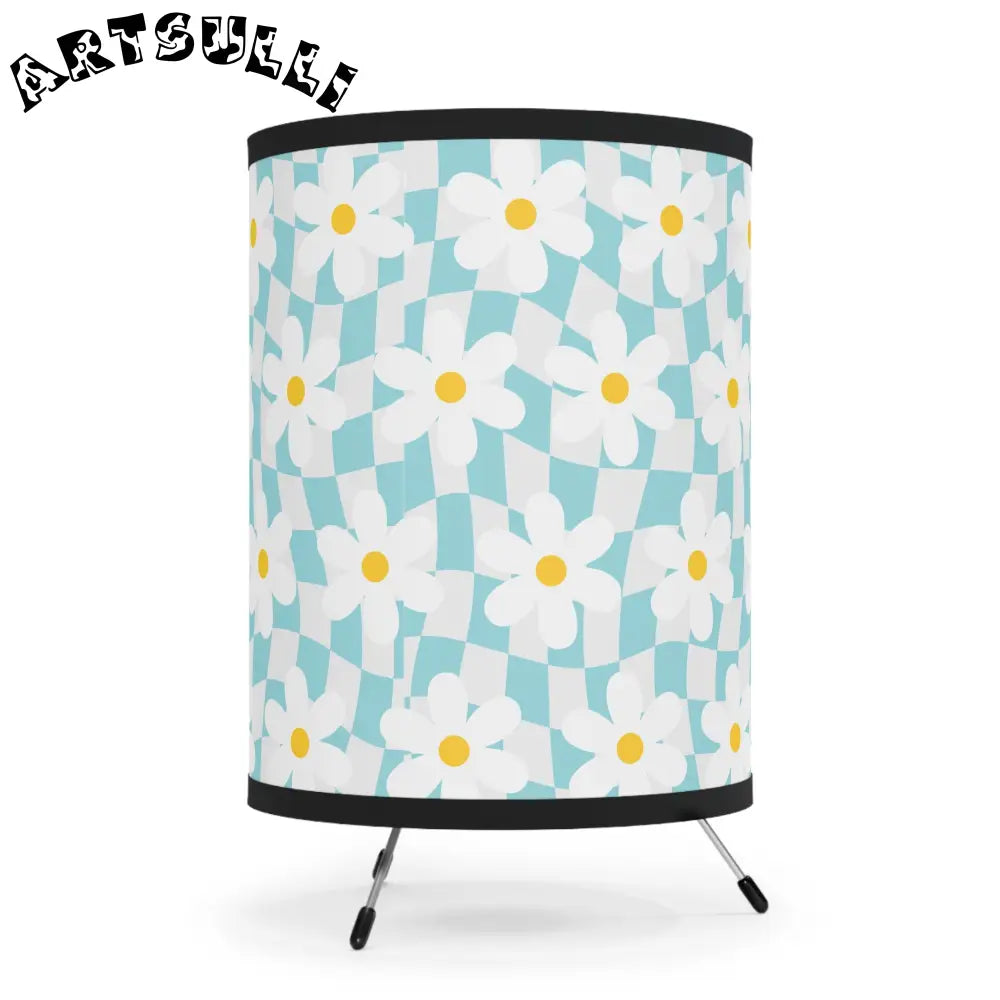 JAKKOUTTHEBXX Trippy Check Garden Tripod Lamp with High-Res Printed