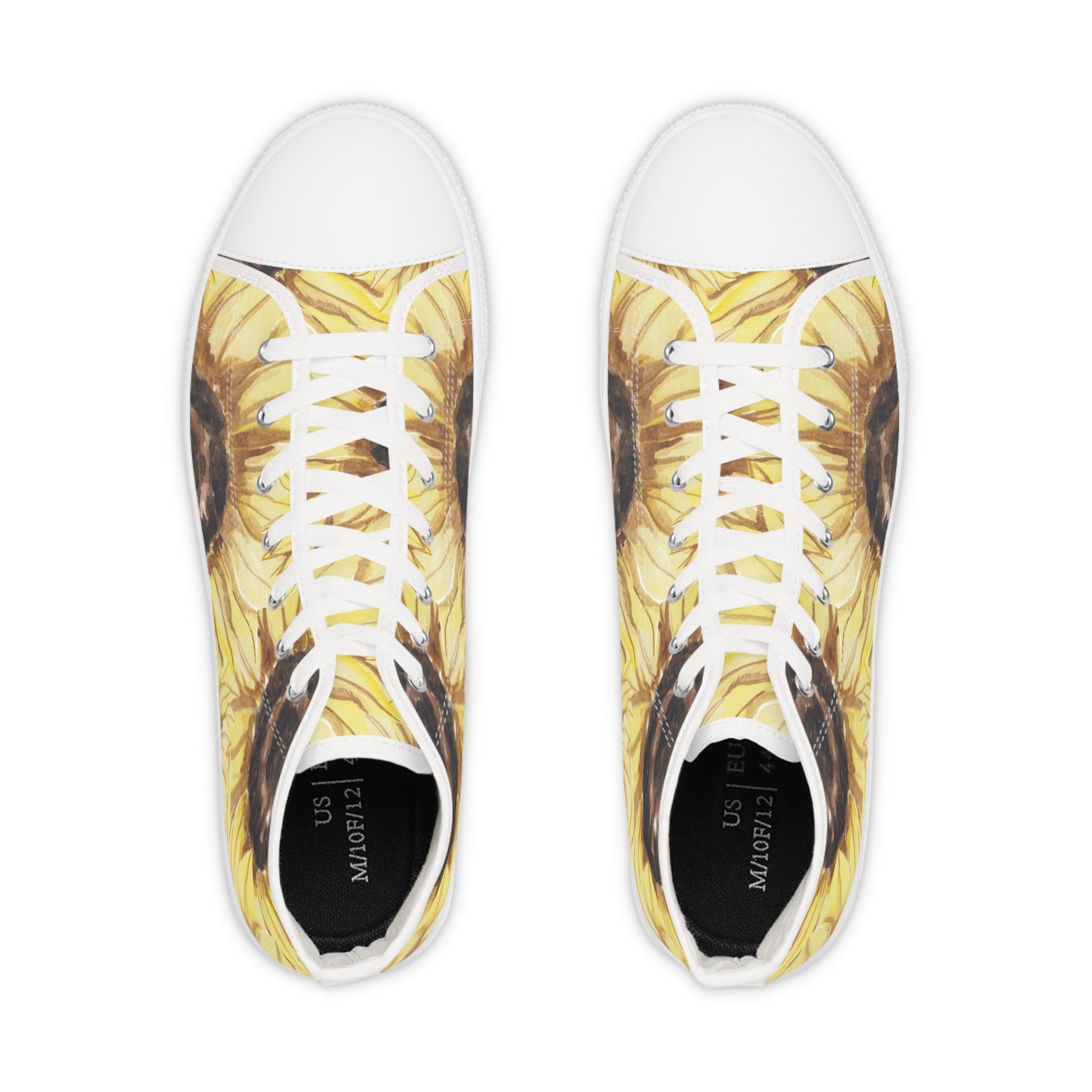 Retro Anime Sunflower Men's High Top Sneakers, Artsulli - Art is Long, Life is Short, Shoes, , , , , , , 
