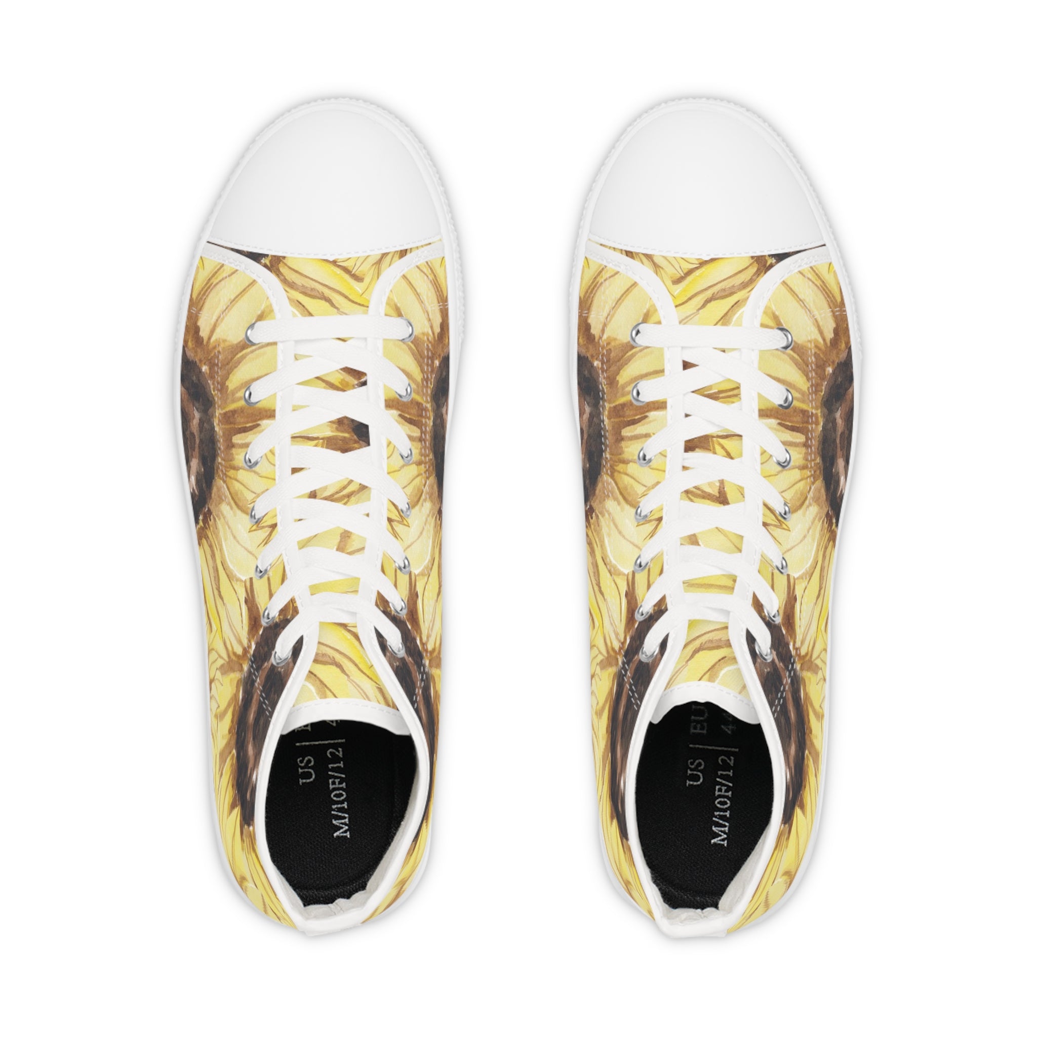 Retro Anime Sunflower Men's High Top Sneakers, Artsulli - Art is Long, Life is Short, Shoes, , , , , , , 