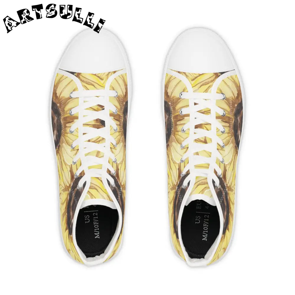 JAKKOUTTHEBXX Retro Anime Sunflower Men’s High Top Sneakers