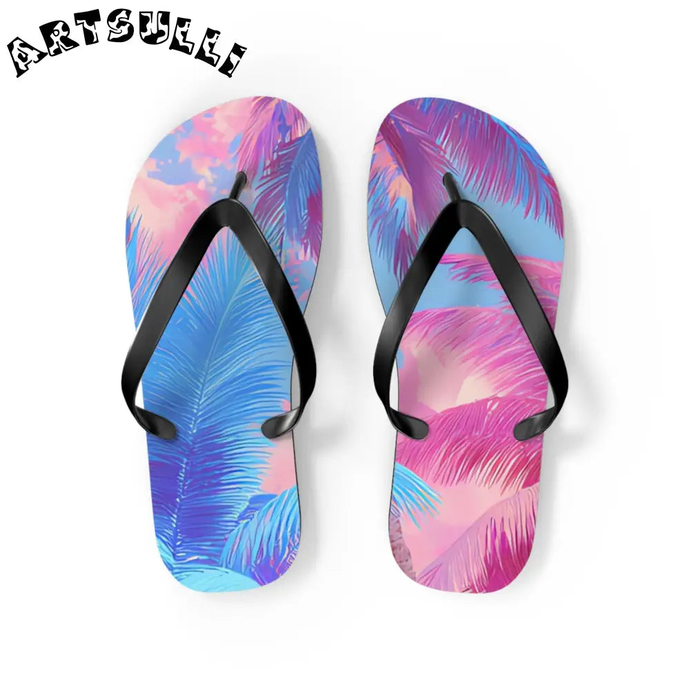 JAKKOUTTHEBXX Ethereal Pastel Palms Flip Flops JAKKOUTTHEBXX