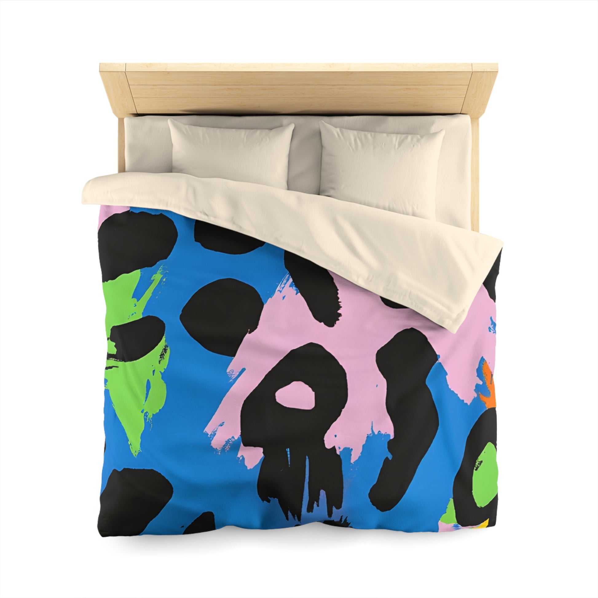 90s Neon Microfiber Duvet Cover, Artsulli - Art is Long, Life is Short, Home Decor, , , , , , , 