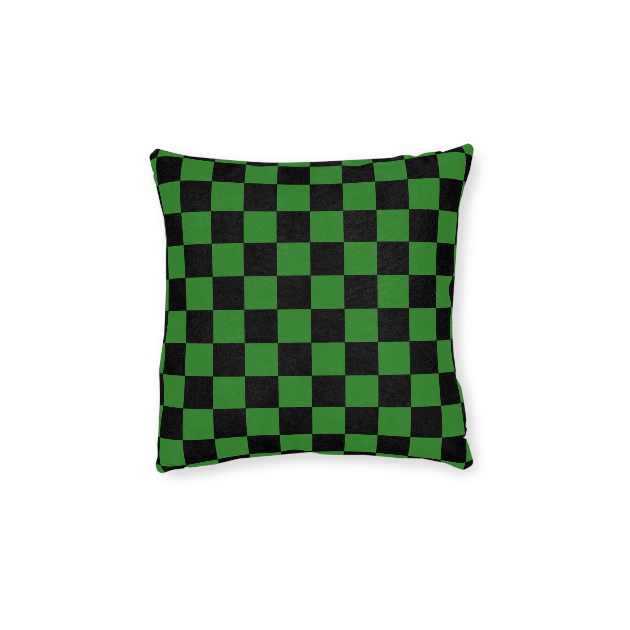 Checkerboard Green and Black Square Pillow, Artsulli - Art is Long, Life is Short, Home Decor, Size, 12" × 12", , , , , 32892908878598499577