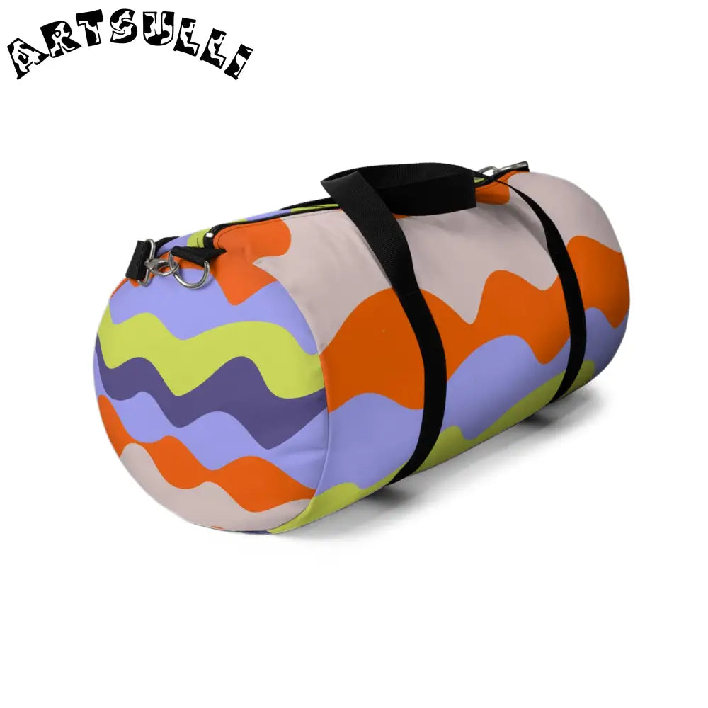 JAKKOUTTHEBXX Waves Red and Blue Duffel Bag JAKKOUTTHEBXX Artsulli