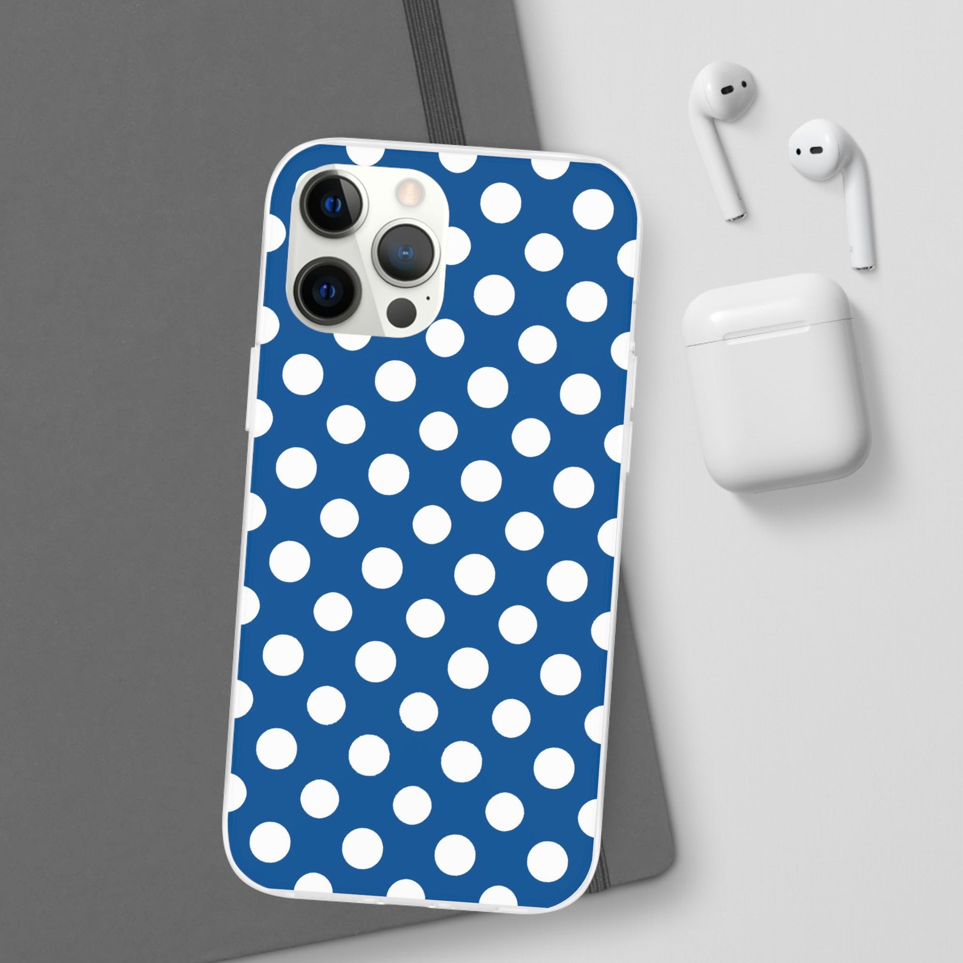 Blue and White Polka Dot iPhone Case, Artsulli - Art is Long, Life is Short, Phone Case, , , , , , , 