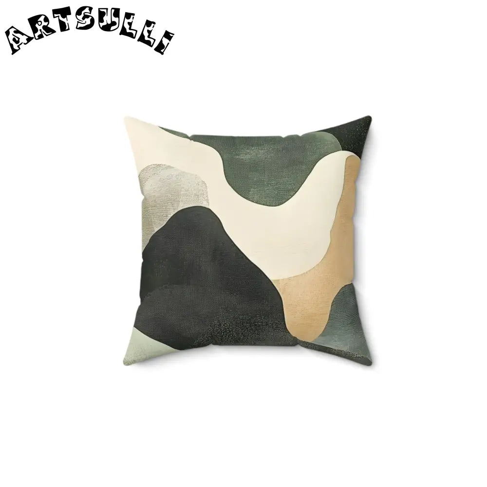 JAKKOUTTHEBXX Abstract Earth Tone Camouflage Pillow JAKKOUTTHEBXX