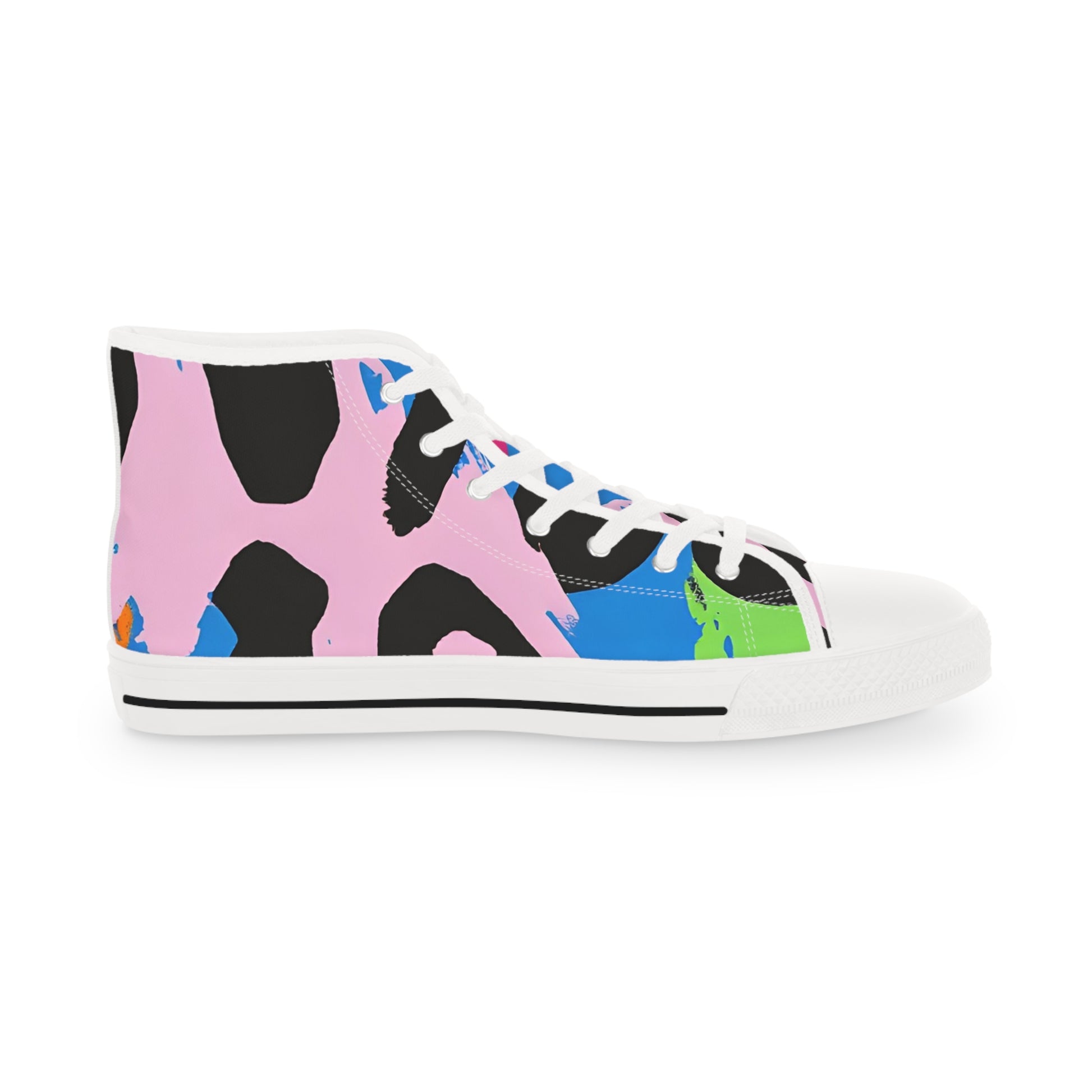90s Neon Men's High Top Sneakers, Artsulli - Art is Long, Life is Short, Shoes, , , , , , , 