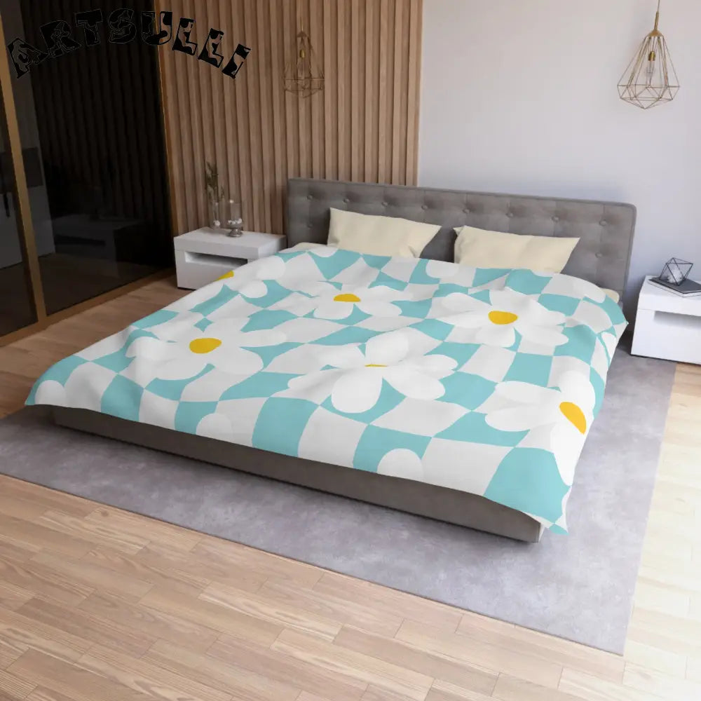JAKKOUTTHEBXX Trippy Check Garden Microfiber Duvet Cover
