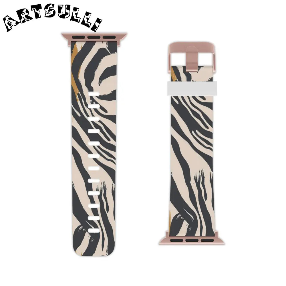 JAKKOUTTHEBXX Apple Watch with White and Zebra Print Interchangeable