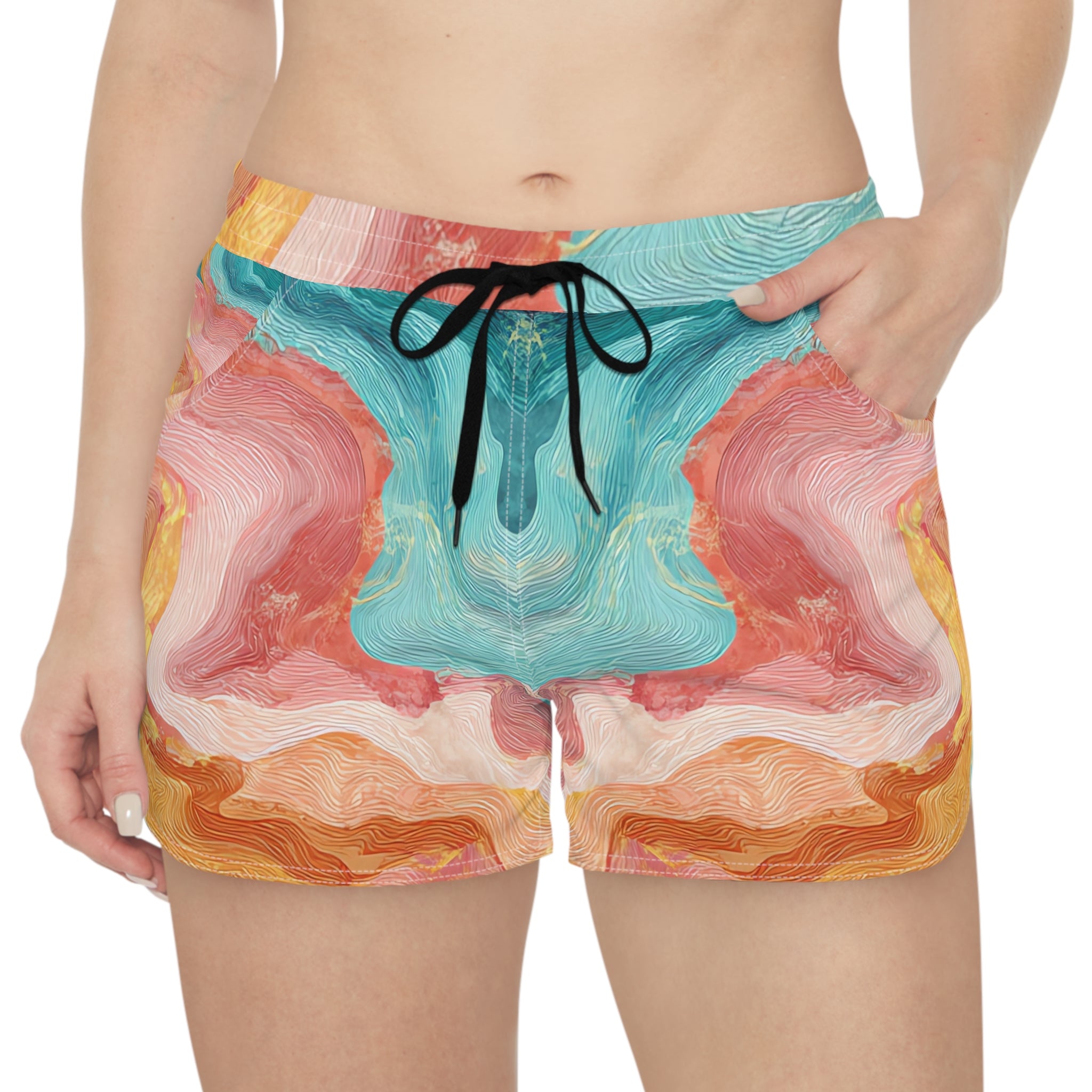 Liquid Marble Spill Women's Casual Shorts (AOP), Artsulli - Art is Long, Life is Short, All Over Prints, , , , , , , 