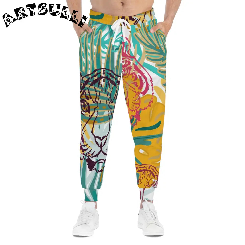 JAKKOUTTHEBXX Tropical Jungle Tigers Brown and Green Athletic