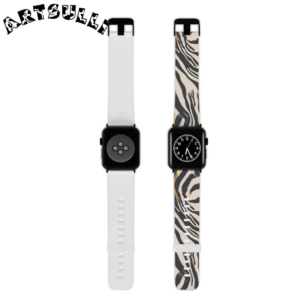JAKKOUTTHEBXX Apple Watch with White and Zebra Print Interchangeable
