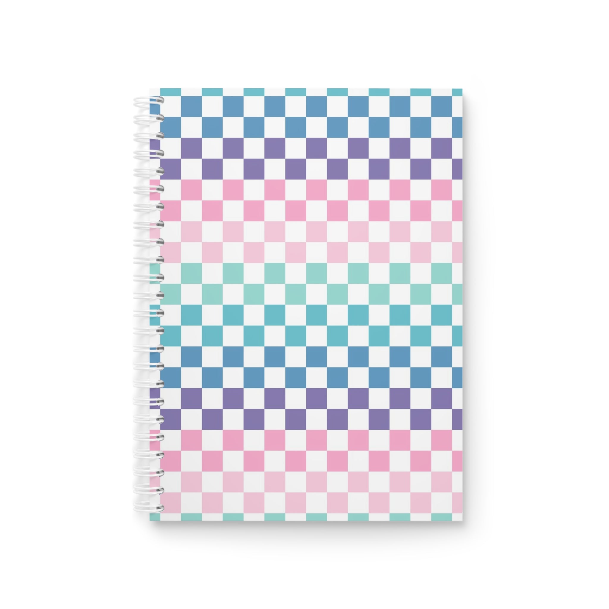 Vaporwave Rainbow  Checkerboard Multi-Color Spiral Notebook, Artsulli - Art is Long, Life is Short, Paper products, Size, One Size, , , , , 21298319342977651269