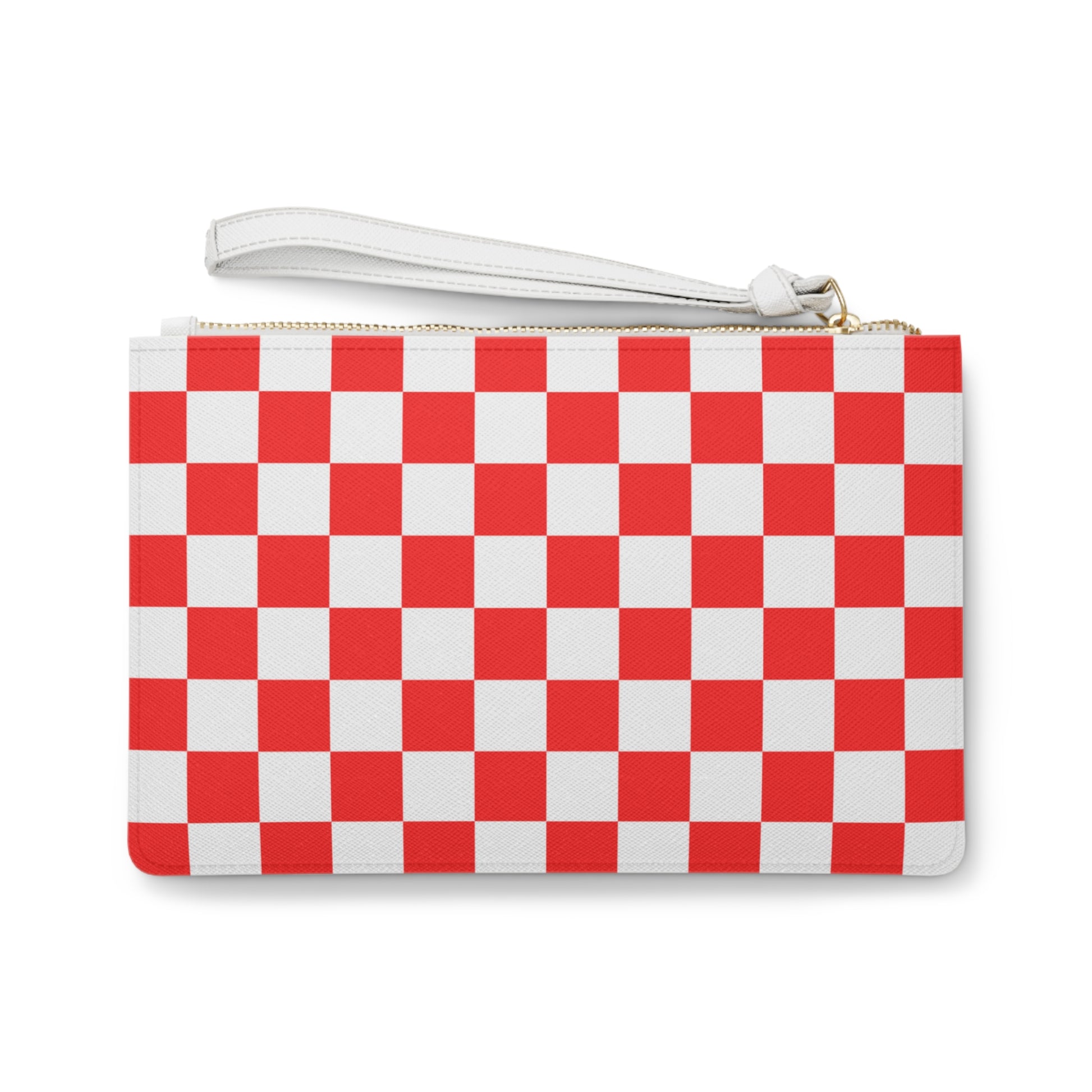Checkerboard Red and White Clutch Bag, Artsulli - Art is Long, Life is Short, Bags, , , , , , , 