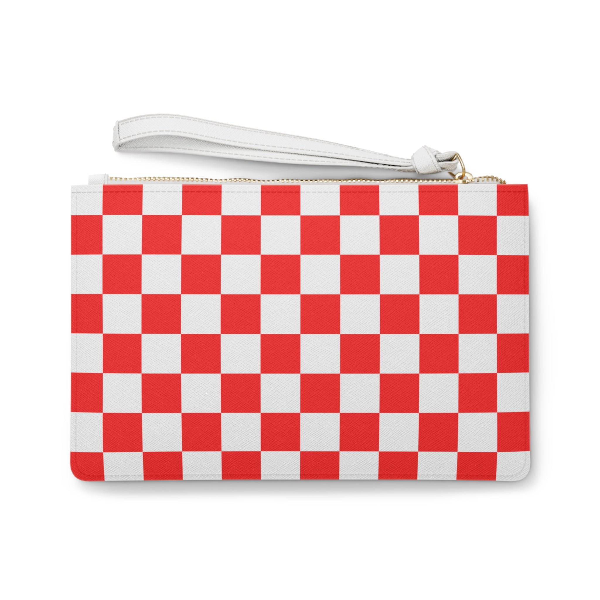Checkerboard Red and White Clutch Bag, Artsulli - Art is Long, Life is Short, Bags, , , , , , , 