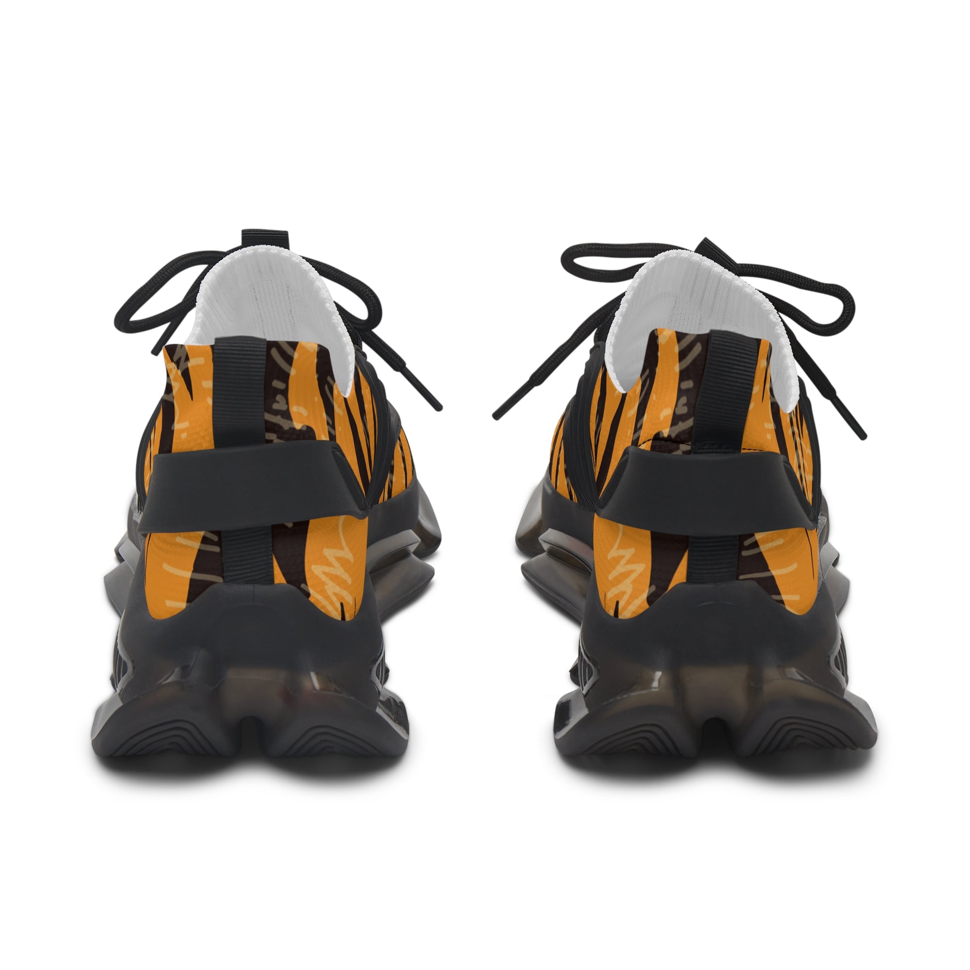 Tiger Scratches Orange and Black Women's Mesh Sneakers, Artsulli - Art is Long, Life is Short, Shoes, , , , , , , 