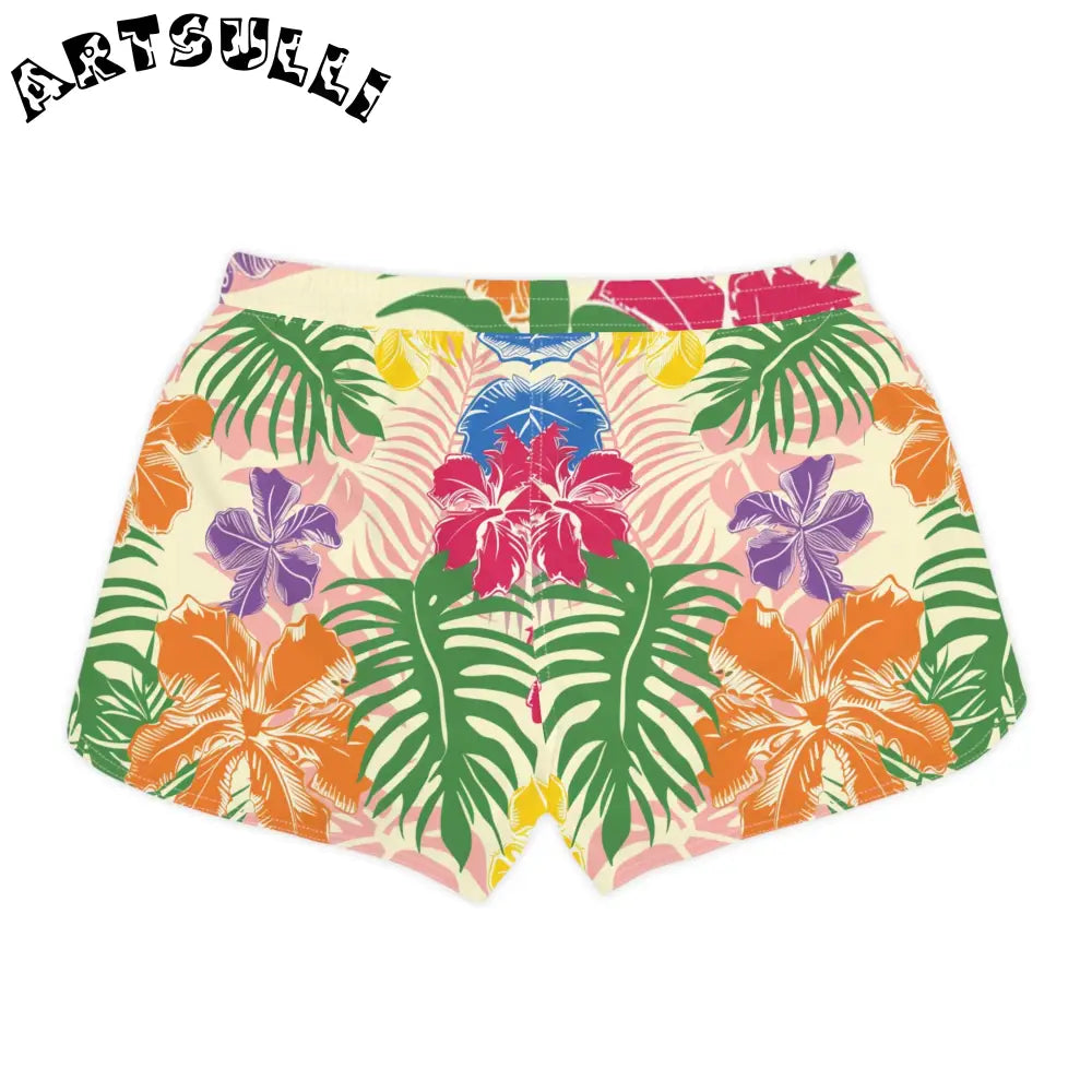 JAKKOUTTHEBXX Tropical Floral Illustration Printed Shorts 2025