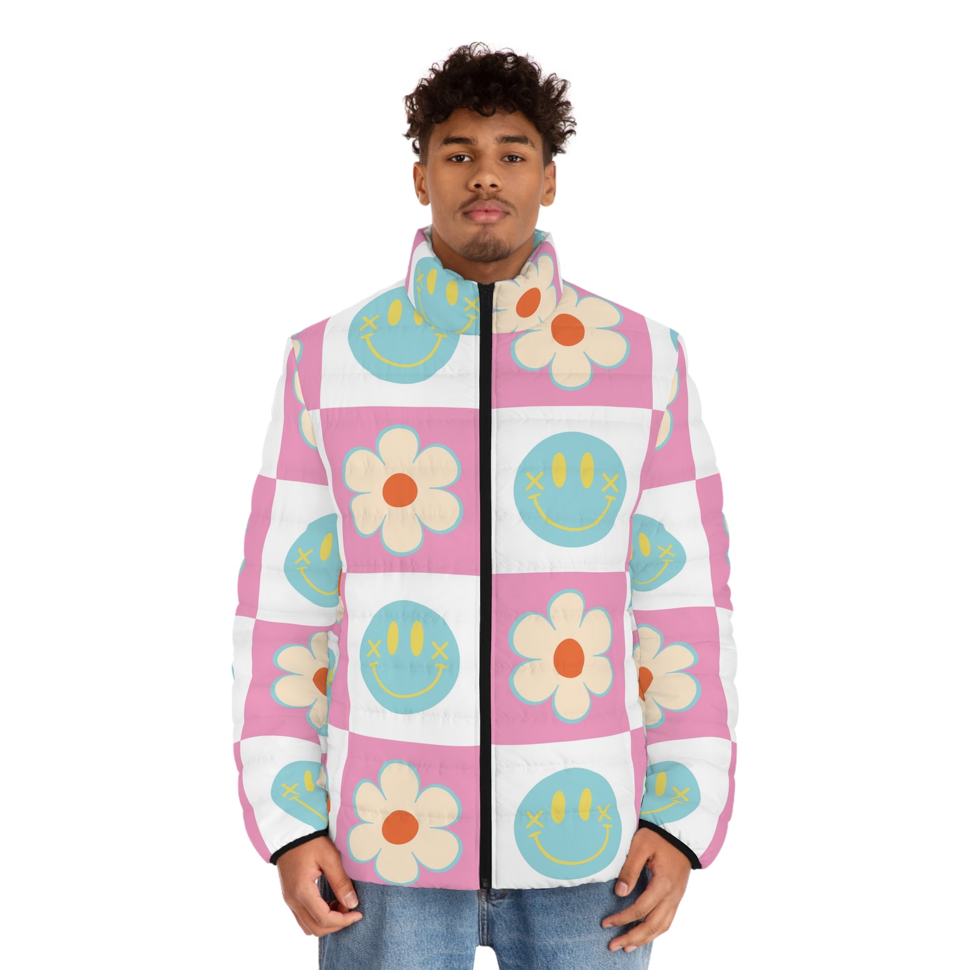 Madotsukis Grin Bloom Men's Puffer Jacket (AOP), Artsulli - Art is Long, Life is Short, All Over Prints, , , , , , , 