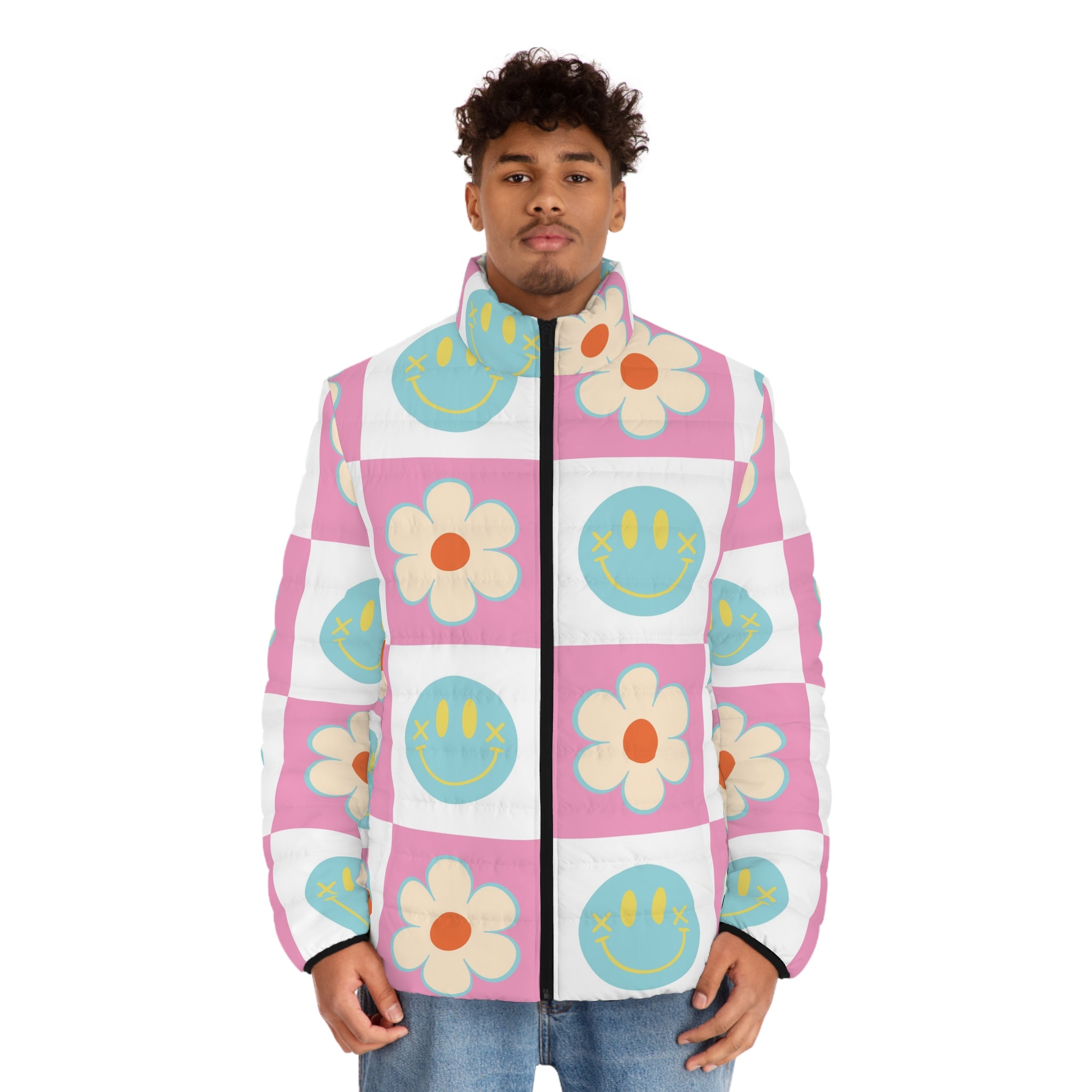 Madotsukis Grin Bloom Men's Puffer Jacket (AOP), Artsulli - Art is Long, Life is Short, All Over Prints, , , , , , , 