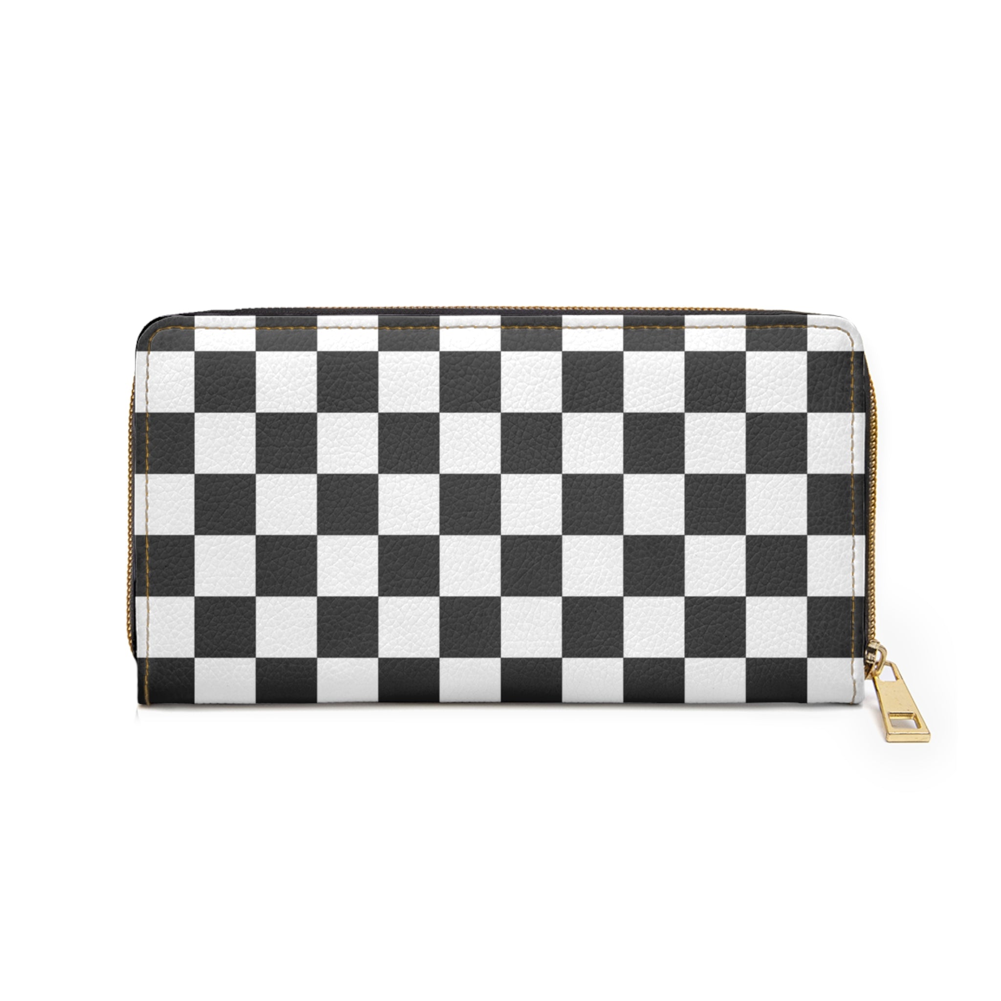 Checkerboard White and Black Zipper Wallet, Artsulli - Art is Long, Life is Short, Accessories, , , , , , , 