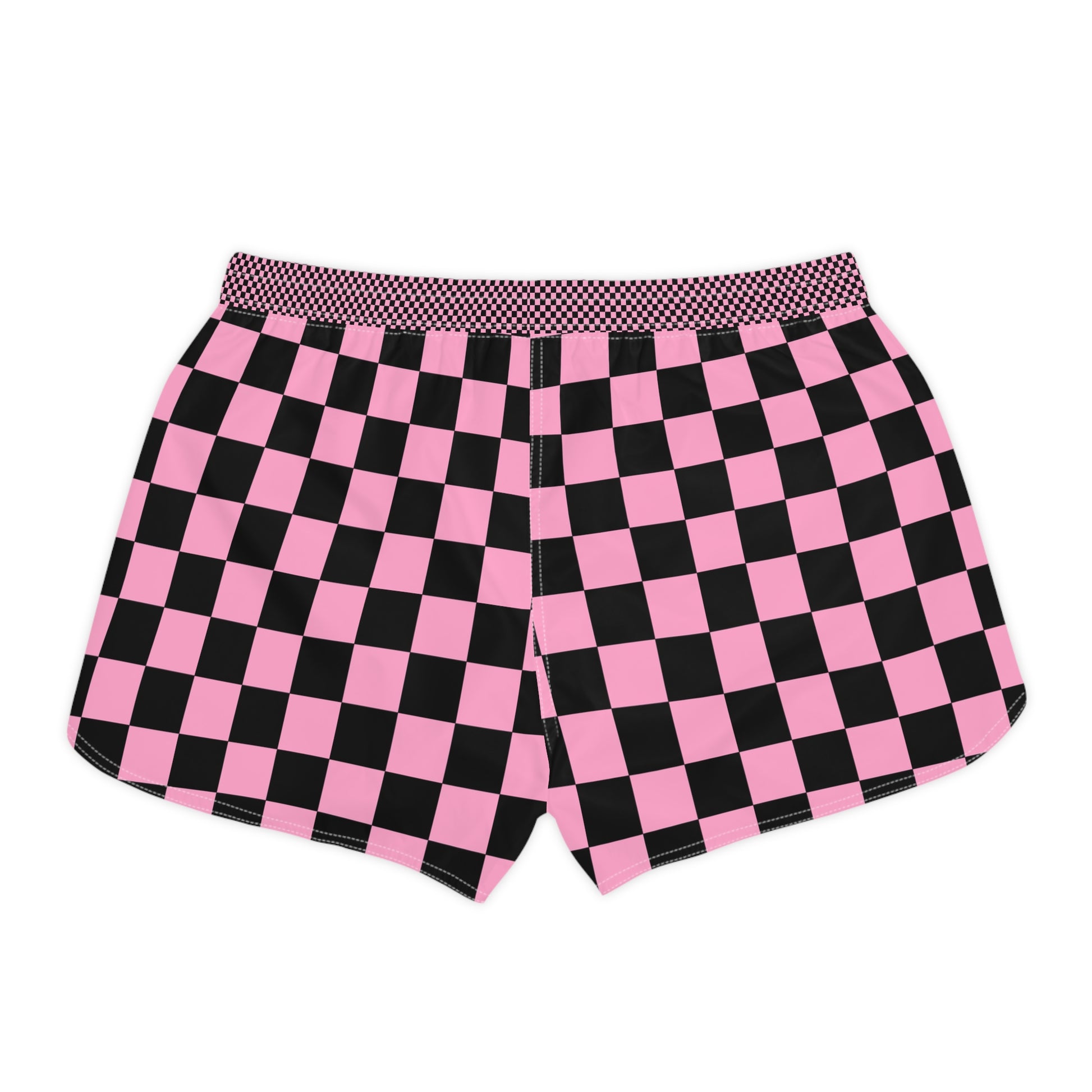 Checkerboard Black and Pink Women's Casual Shorts (AOP), Artsulli - Art is Long, Life is Short, All Over Prints, , , , , , , 