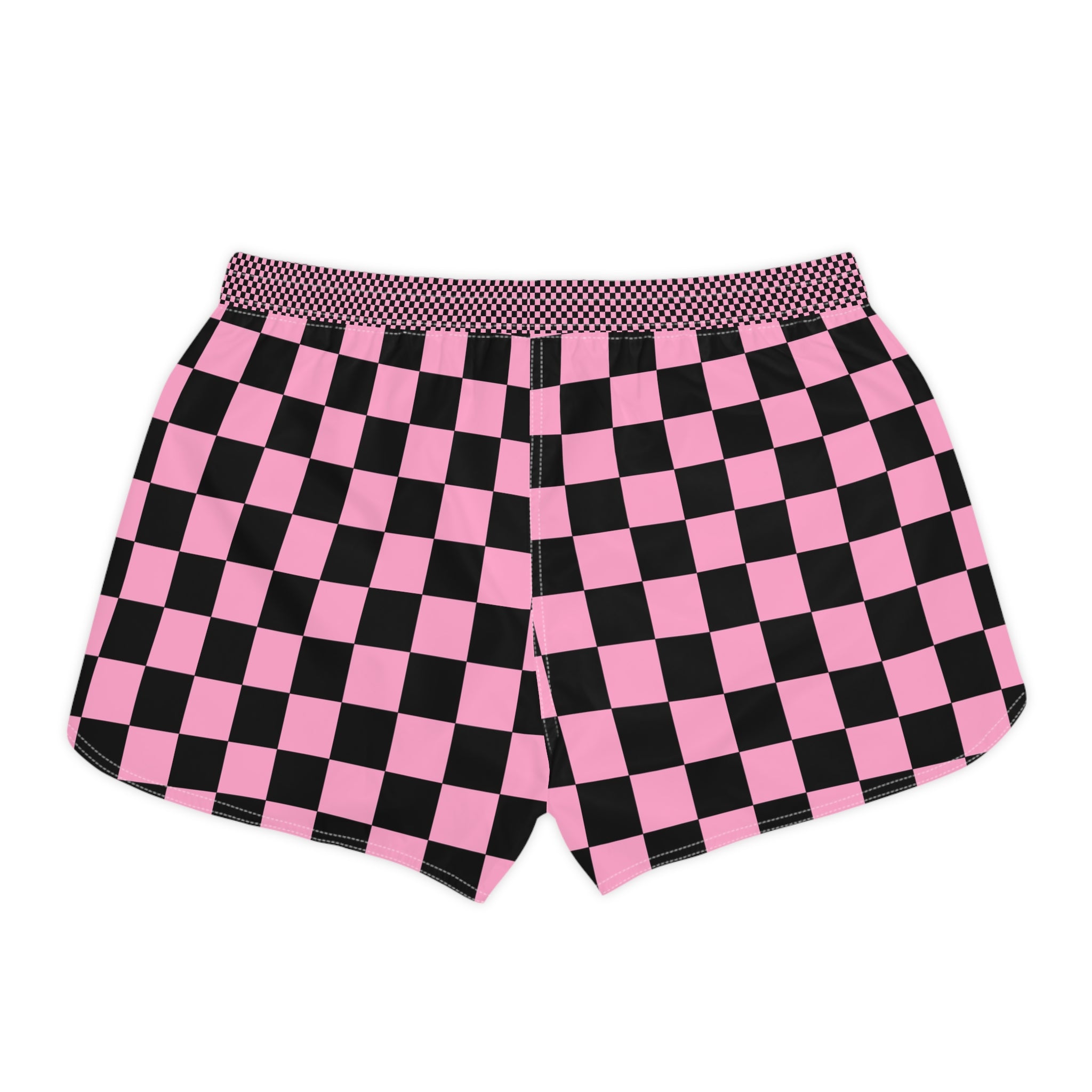 Checkerboard Black and Pink Women's Casual Shorts (AOP), Artsulli - Art is Long, Life is Short, All Over Prints, , , , , , , 
