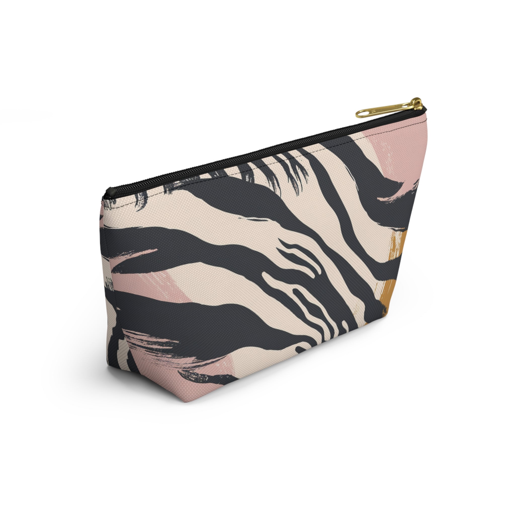 Zebra Brush Strokes Accessory Pouch w T-bottom, Artsulli - Art is Long, Life is Short, Bags, , , , , , , 