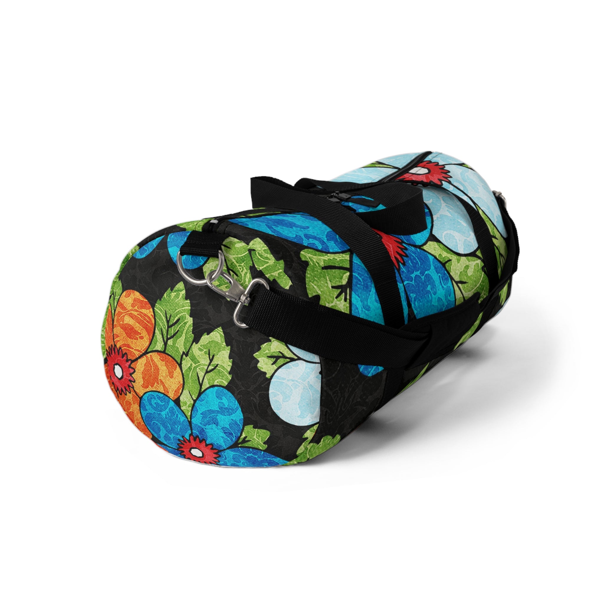 Groovy Black Floral Kl Duffel Bag, Artsulli - Art is Long, Life is Short, Bags, , , , , , , 